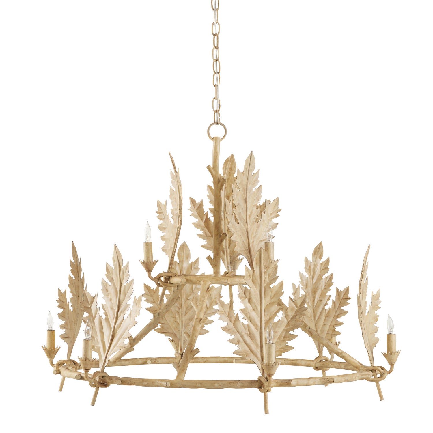 Nine Light Chandelier from the Bowthorpe collection in Coco Cream finish