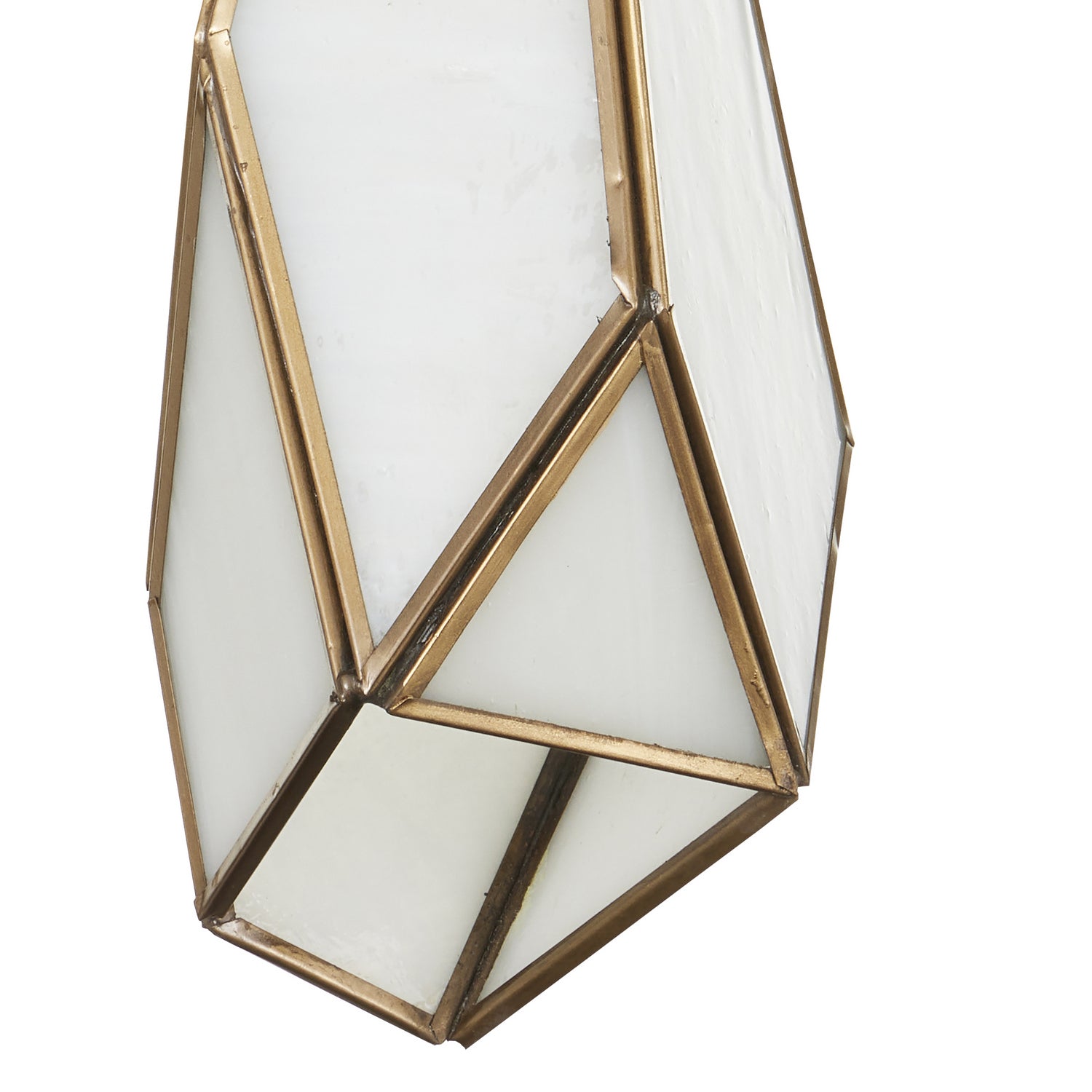 One Light Pendant from the Glace collection in White/Antique Brass finish