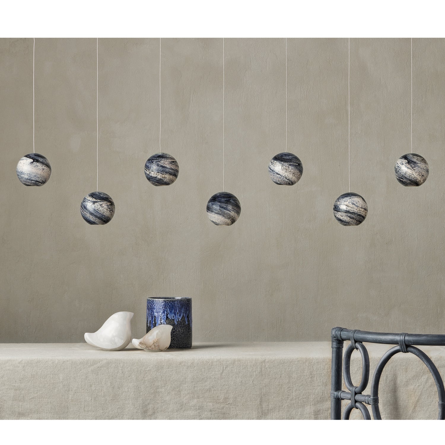 Seven Light Pendant from the Palatino collection in Earth with Speckles finish