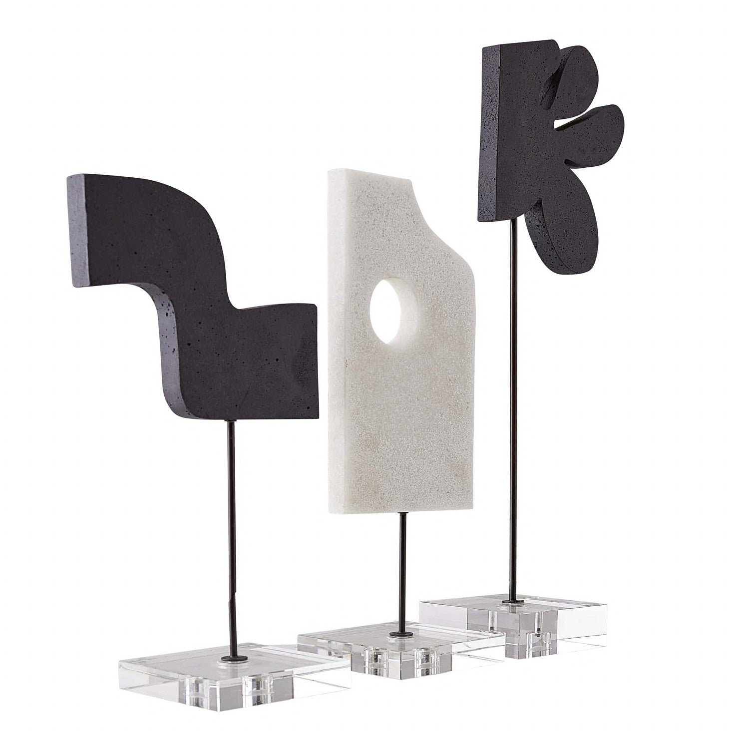 Sculptures, Set of 3 from the Uris collection in Charcoal finish