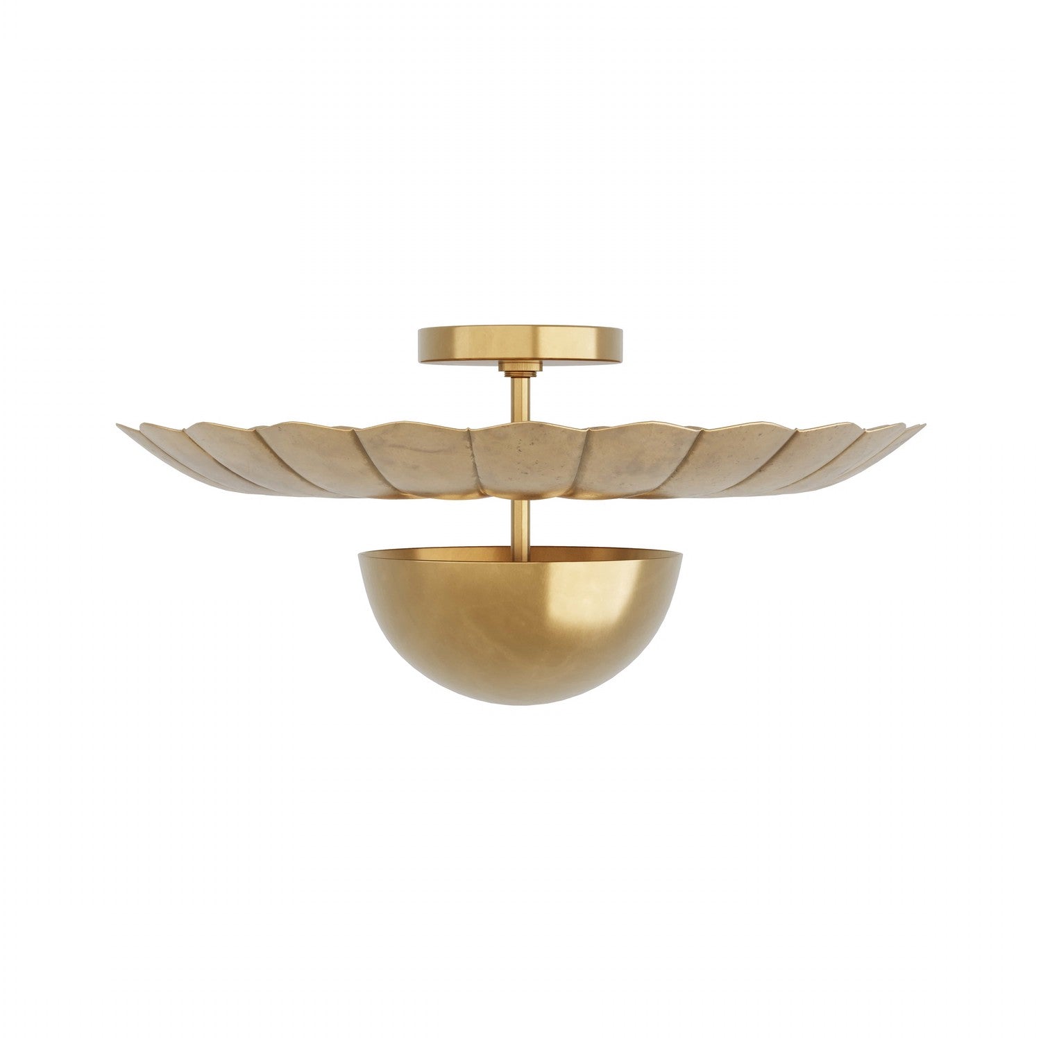 Two Light Flush Mount from the Teresa collection in Antique Brass finish