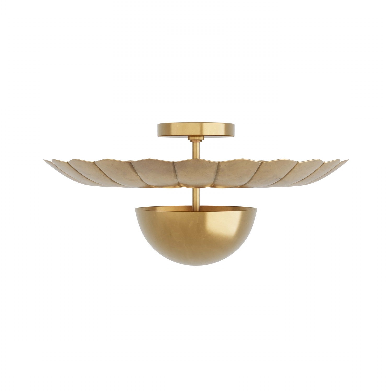 Two Light Flush Mount from the Teresa collection in Antique Brass finish