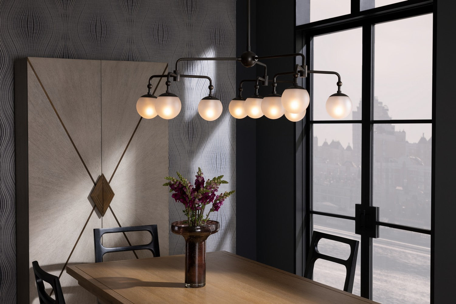 Nine Light Chandelier from the Utica collection in English Bronze finish