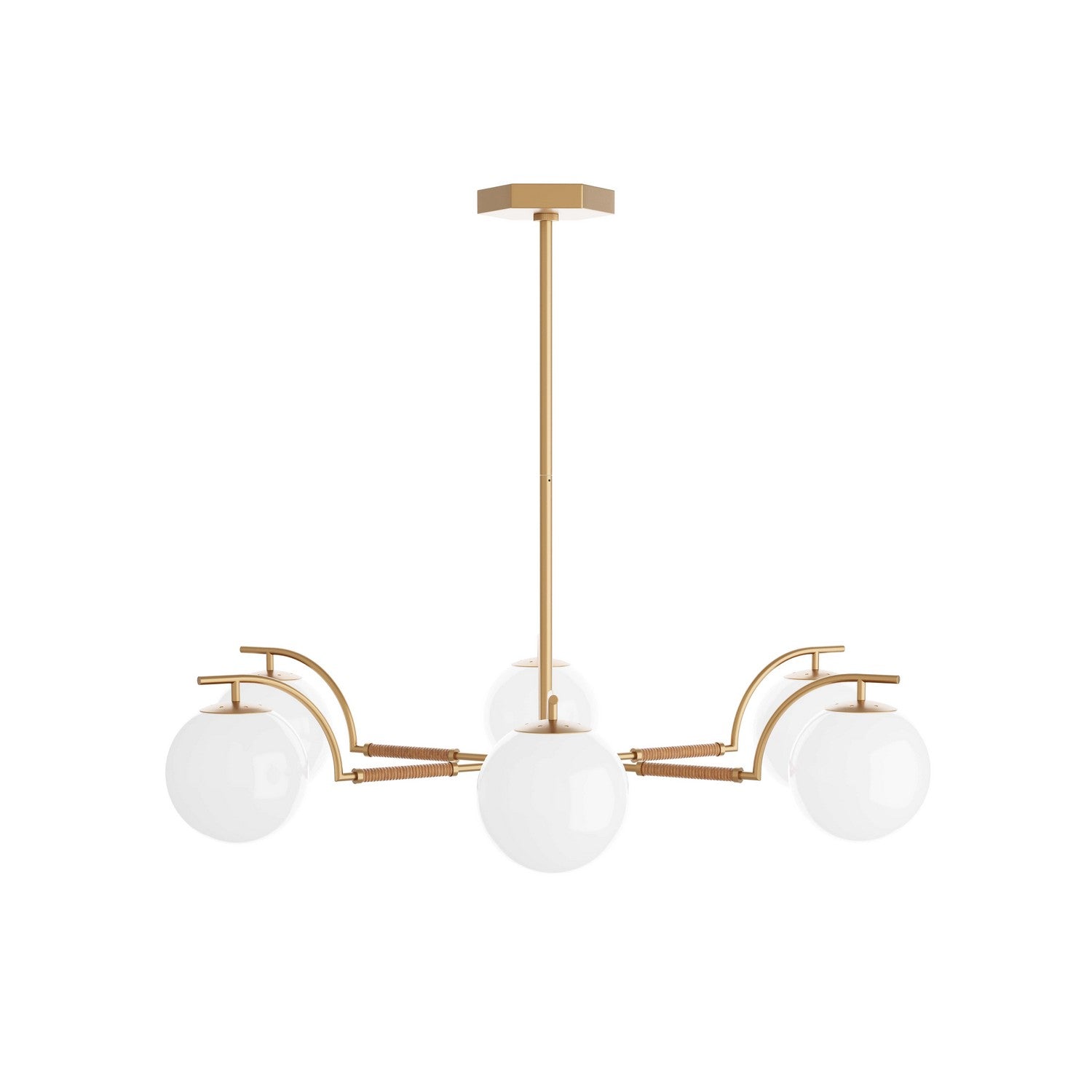 Six Light Chandelier from the Tricia collection in Antique Brass finish