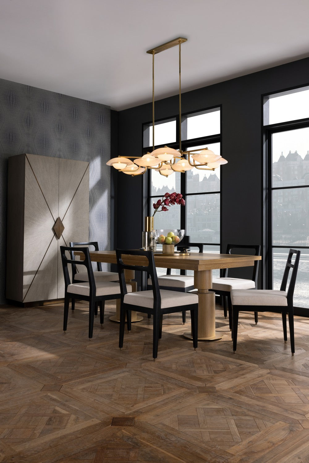 Eight Light Chandelier from the Towne collection in Clear Seedy finish