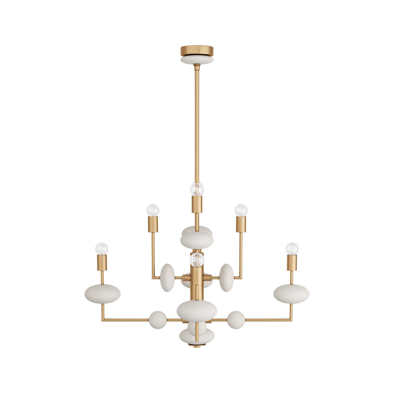 Eight Light Chandelier from the Vista collection in Antique Brass finish