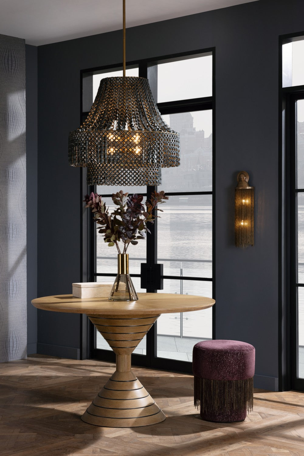 Eight Light Chandelier from the Hannie collection in Gray Wash finish