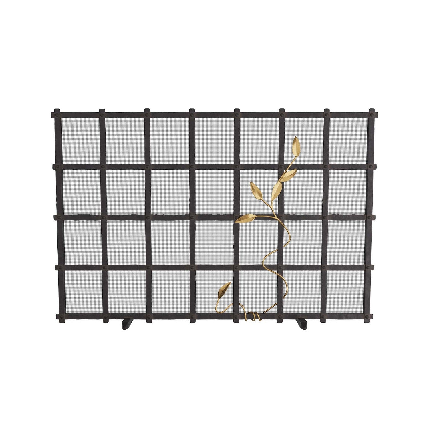 Fire Screen from the Rivet collection in Natural Iron finish