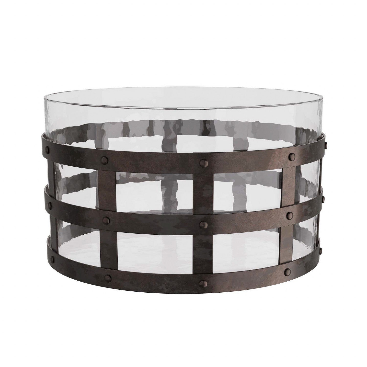 Centerpiece from the Rivet collection in Blackened Iron finish