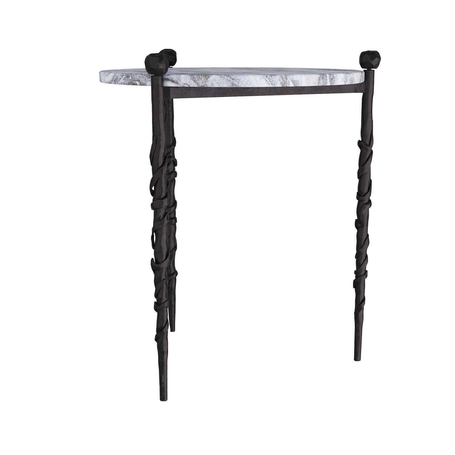 End Table from the Blackthorn collection in Galaxy Marble/Blackened Iron finish