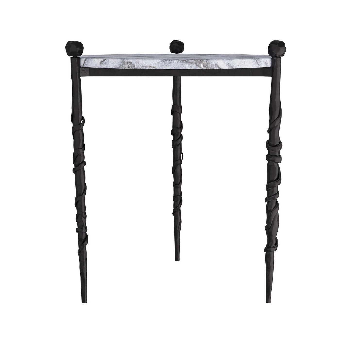 End Table from the Blackthorn collection in Galaxy Marble/Blackened Iron finish