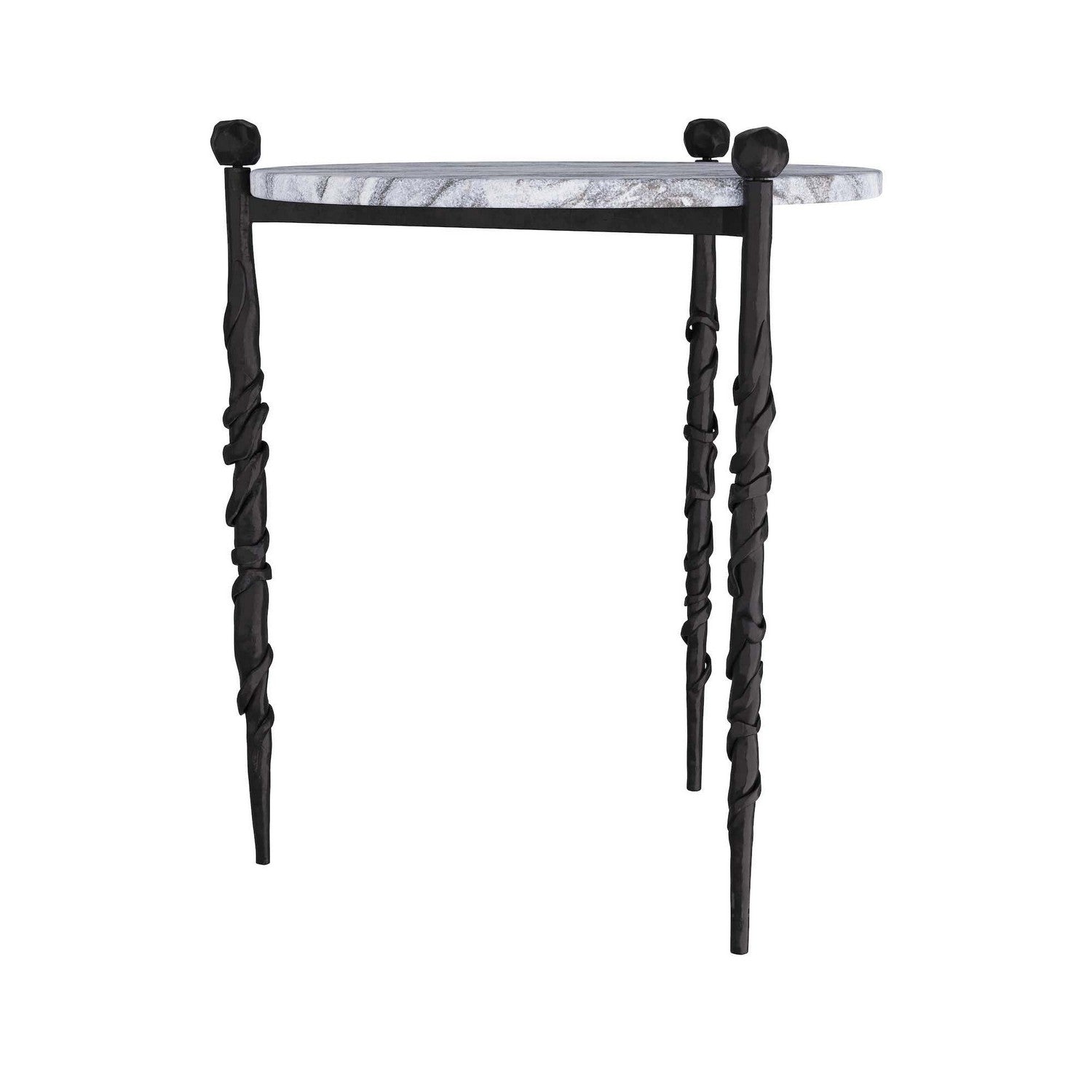 End Table from the Blackthorn collection in Galaxy Marble/Blackened Iron finish