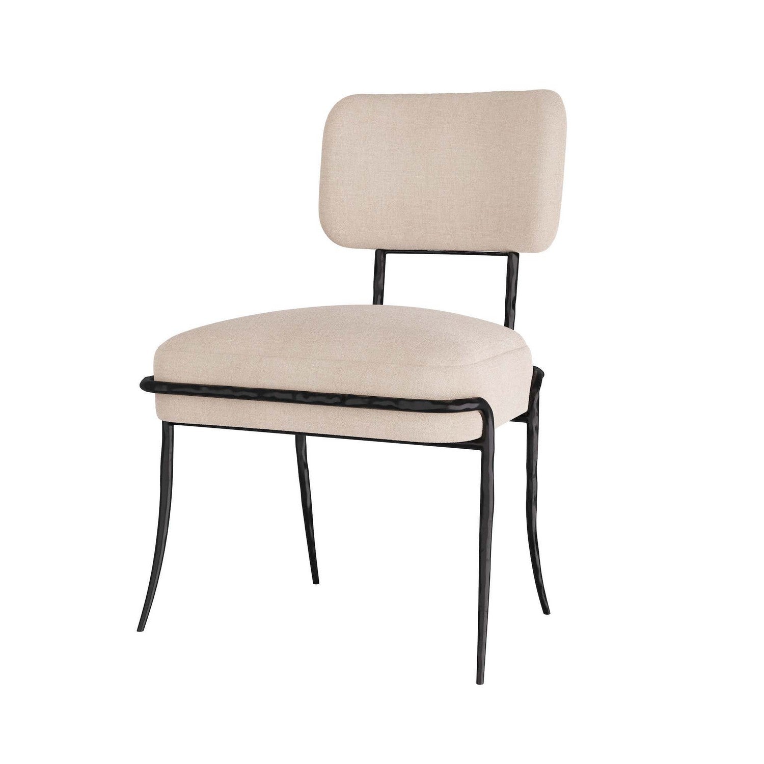 Chair from the Mosquito collection in Natural Linen/Blackened Iron finish