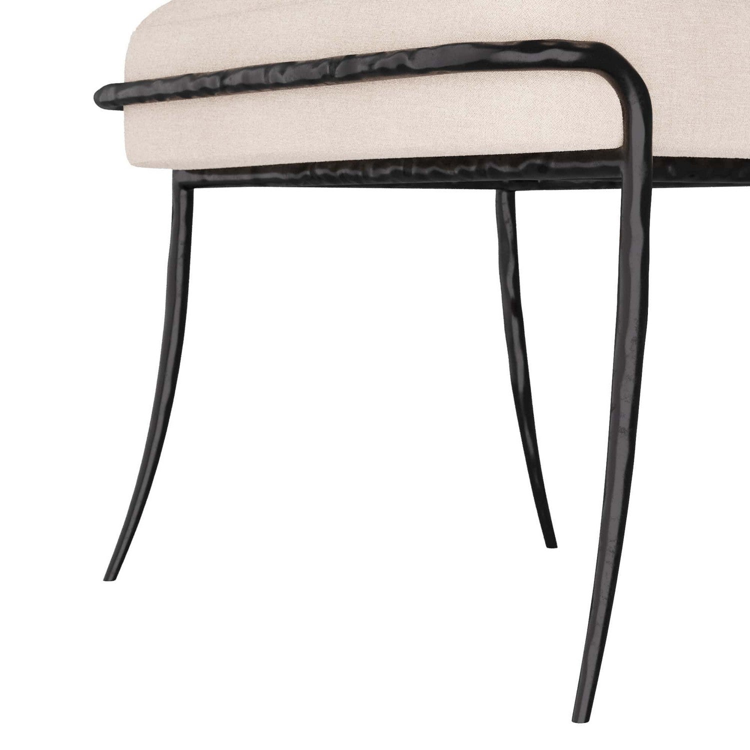 Chair from the Mosquito collection in Natural Linen/Blackened Iron finish