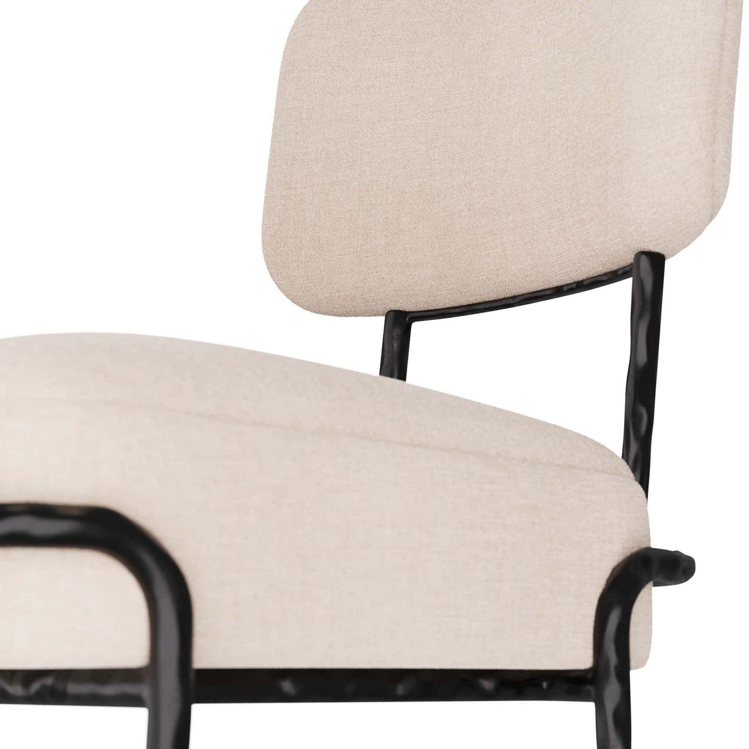 Chair from the Mosquito collection in Natural Linen/Blackened Iron finish