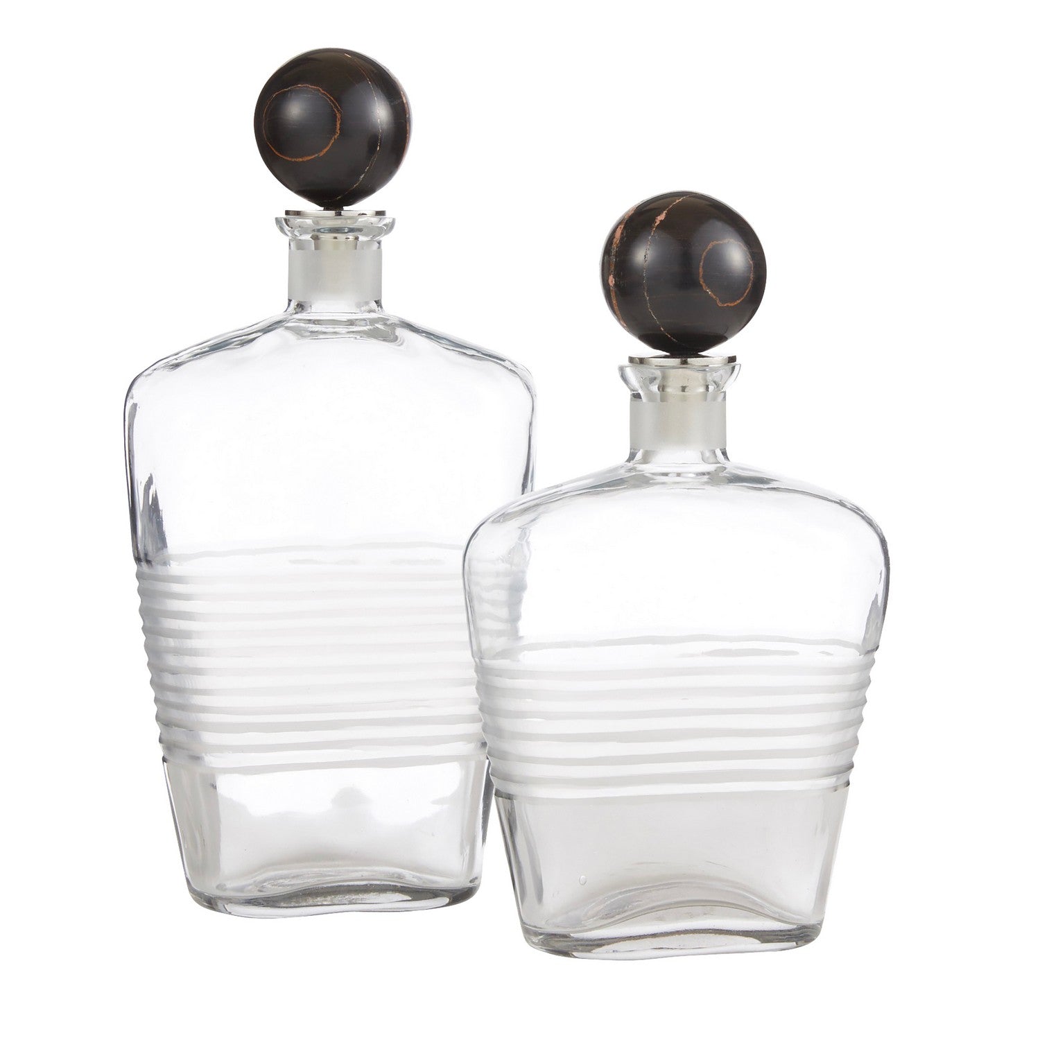 Decanters, Set of 2 from the Eaves collection in Clear/Bengal finish