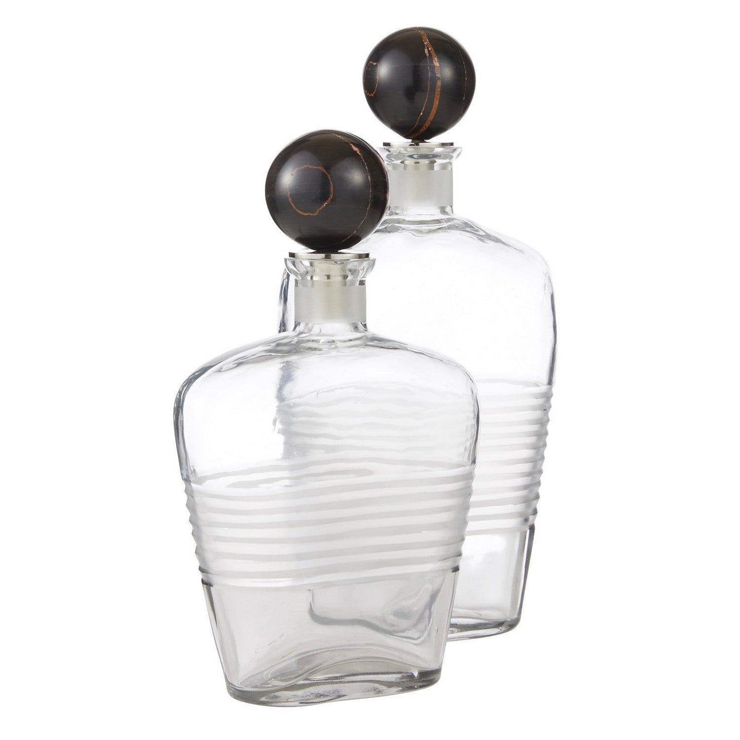 Decanters, Set of 2 from the Eaves collection in Clear/Bengal finish