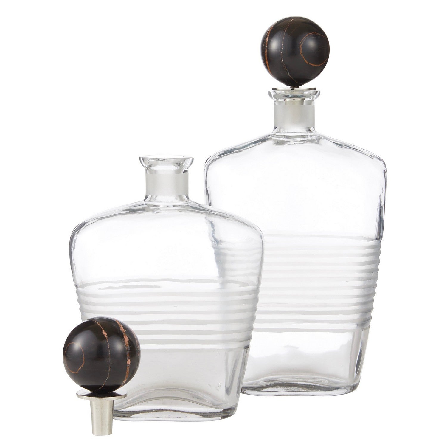 Decanters, Set of 2 from the Eaves collection in Clear/Bengal finish