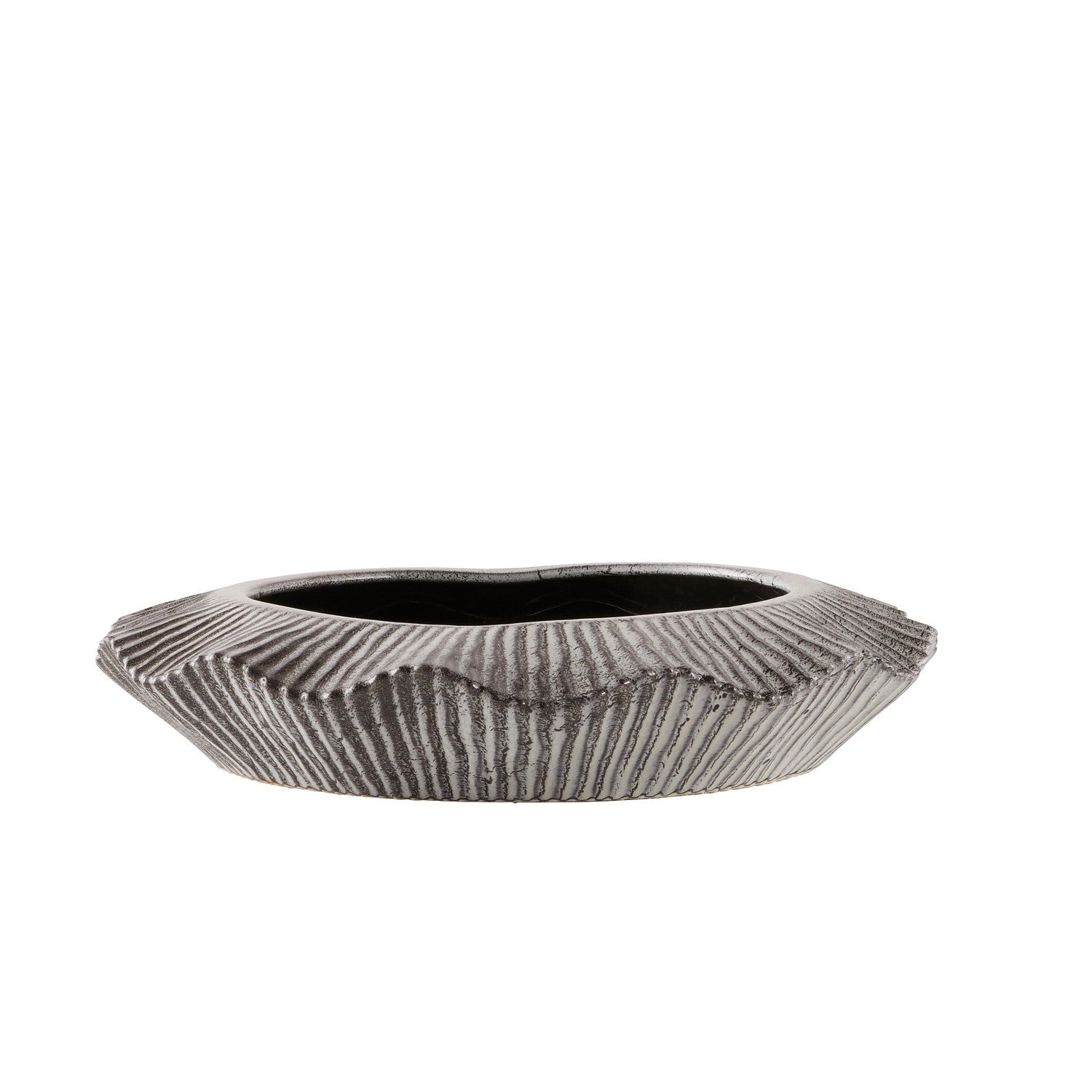 Planter from the Escada collection in Platinum Crackle/Clear finish