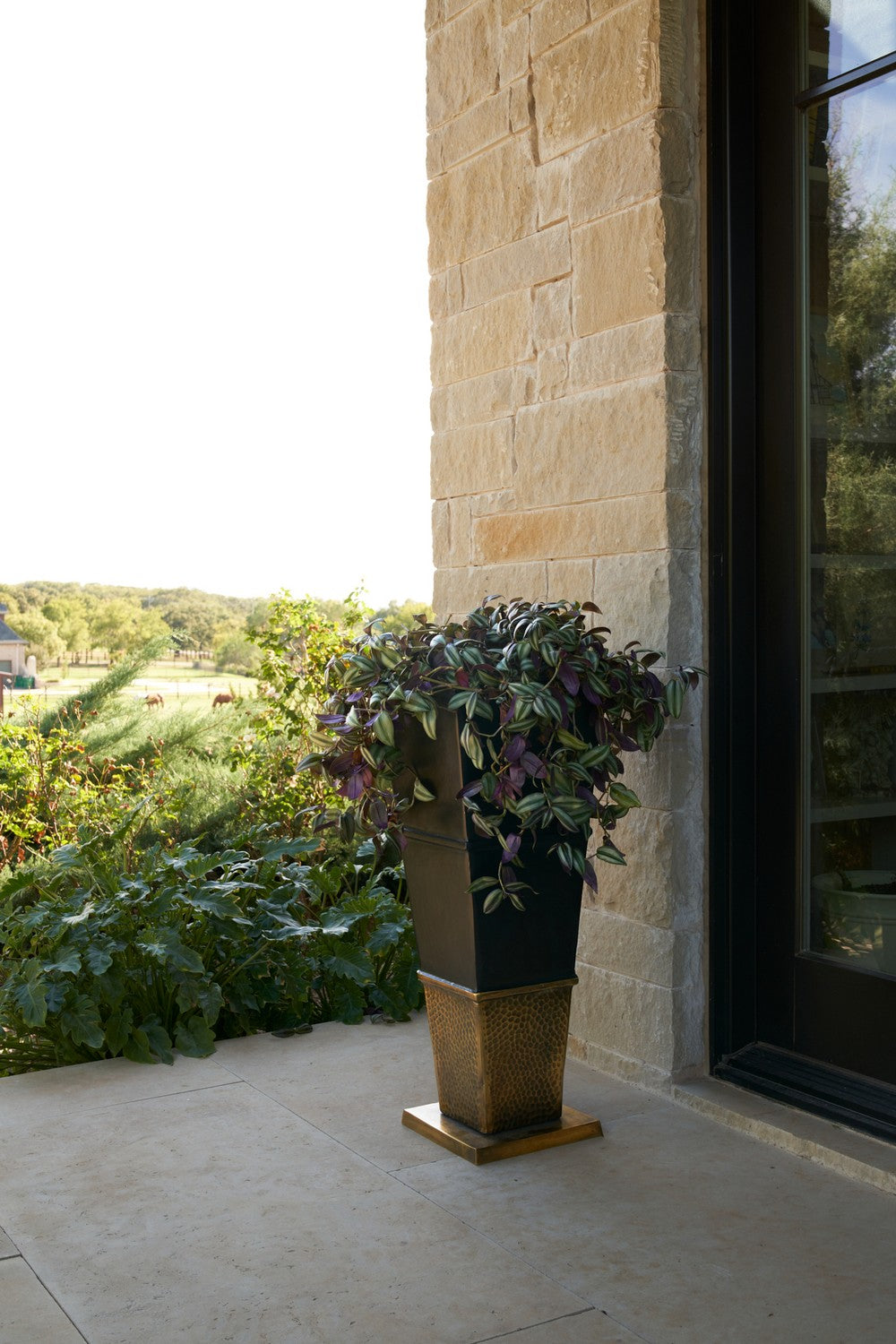 Planter from the Chaparral collection in Bronze/Antique Brass/Polished Nickel finish