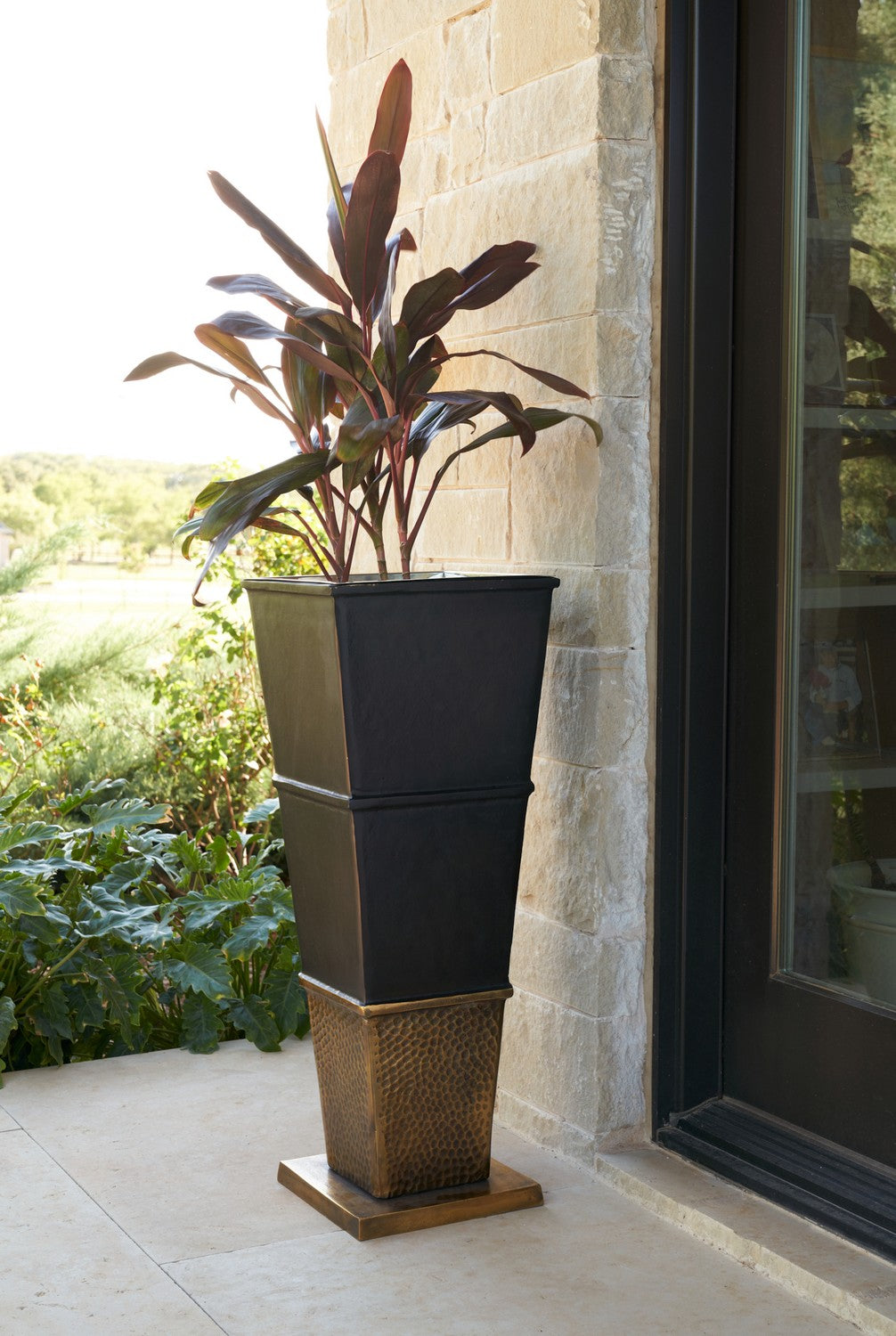 Planter from the Chaparral collection in Bronze/Antique Brass/Polished Nickel finish