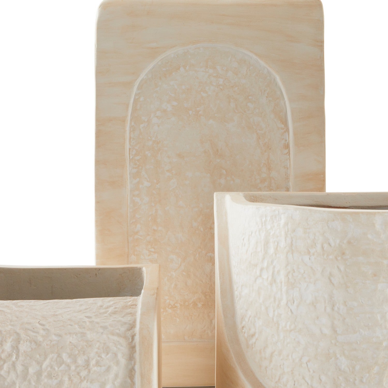 Planters, Set of 3 from the Callies collection in Ivory/Ivory/Clear finish