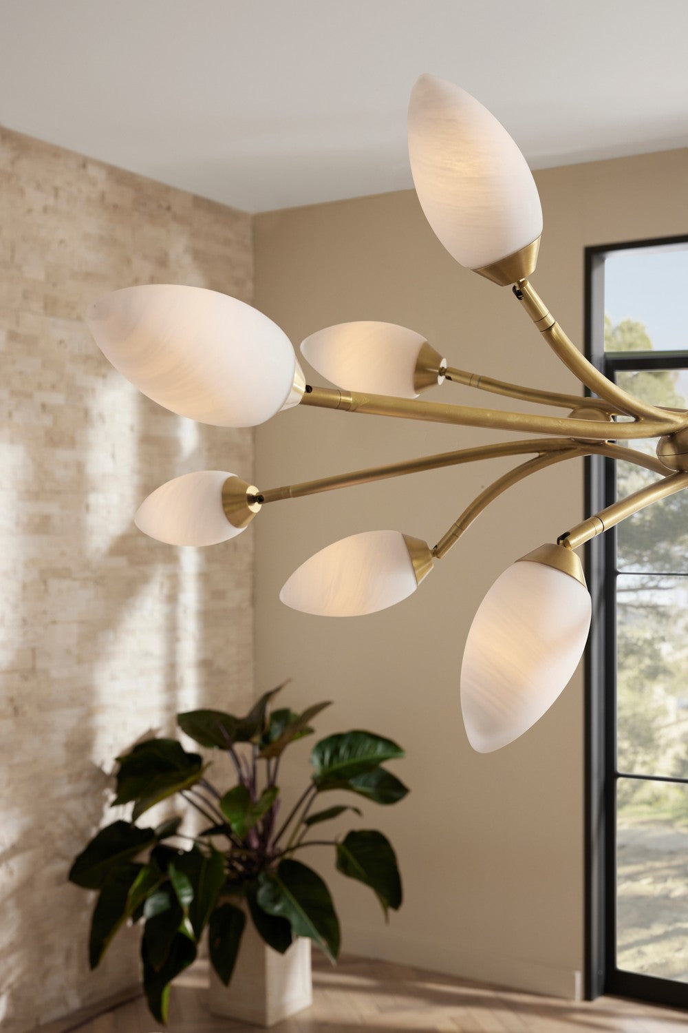 16 Light Chandelier from the Ember collection in Antique Brass/Matte Swirl finish