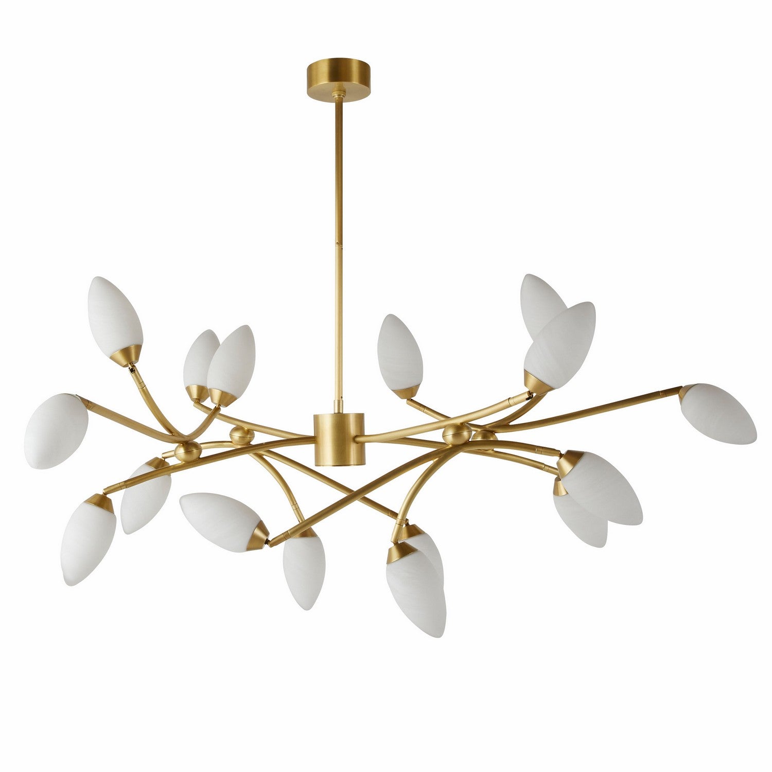 16 Light Chandelier from the Ember collection in Antique Brass/Matte Swirl finish