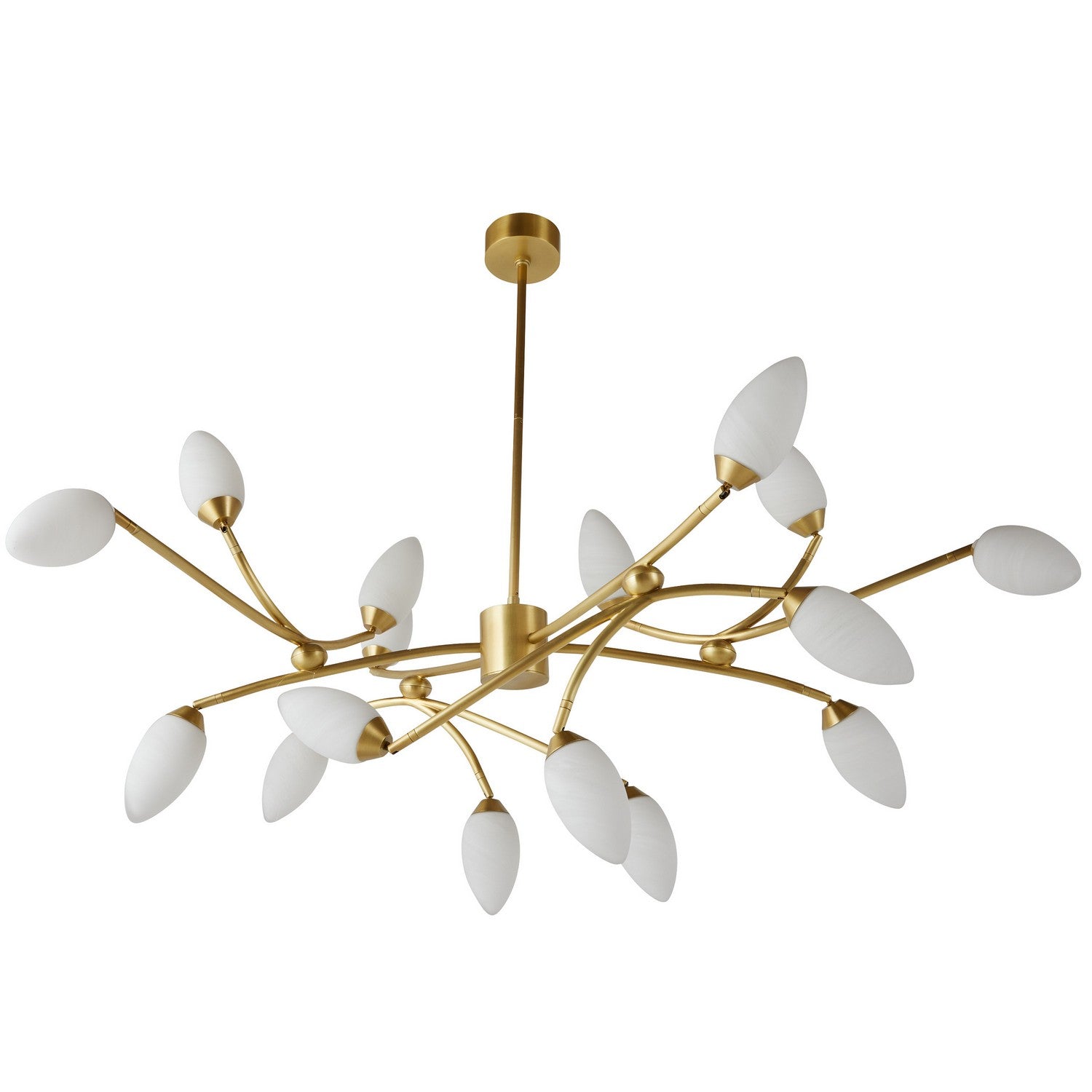 16 Light Chandelier from the Ember collection in Antique Brass/Matte Swirl finish