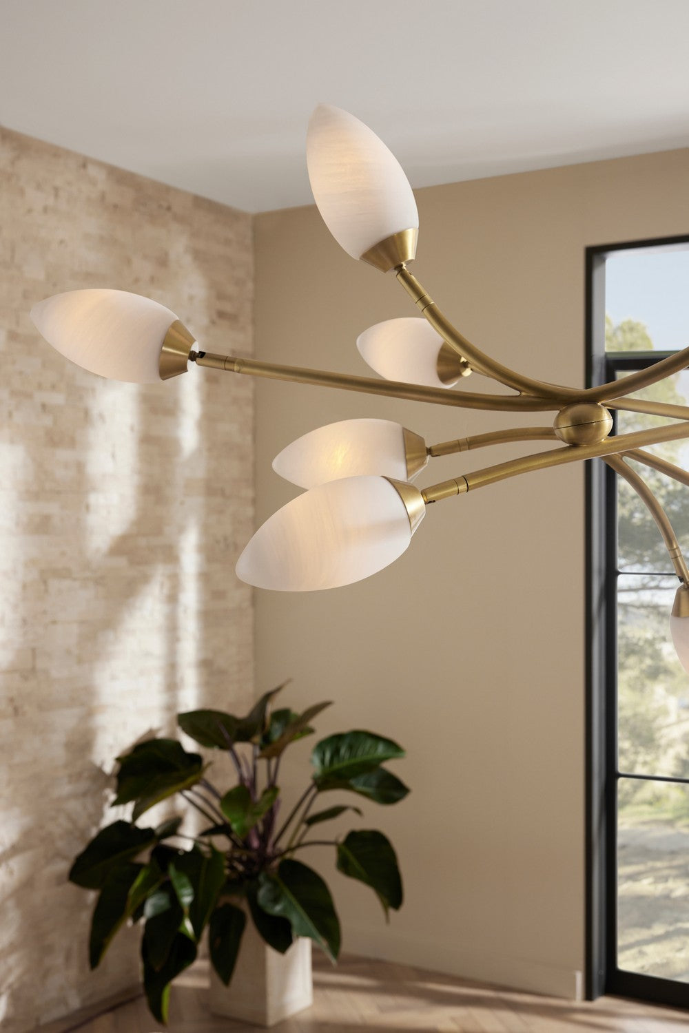 16 Light Chandelier from the Ember collection in Antique Brass/Matte Swirl finish