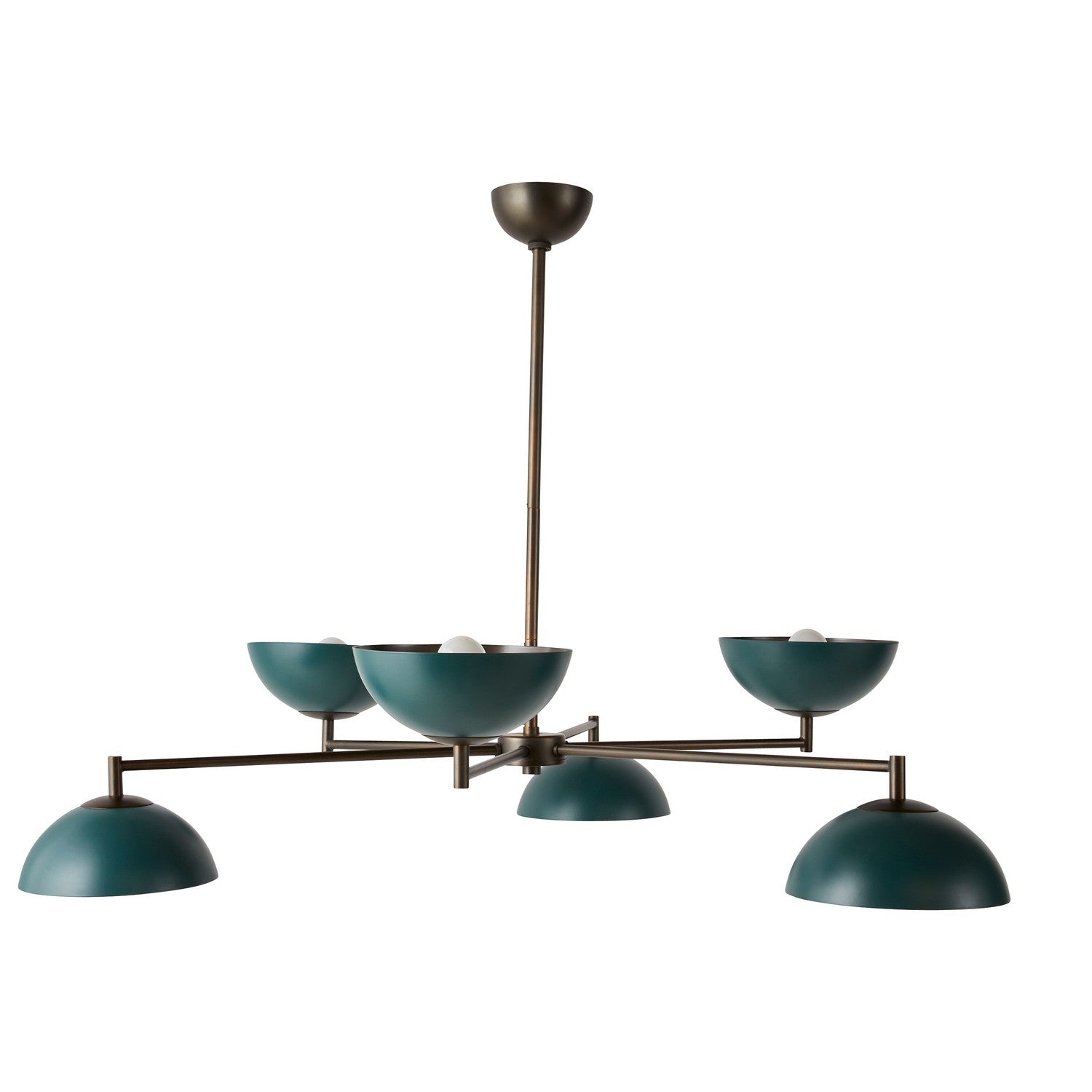 Six Light Chandelier from the Evansville collection in Aegean/English Bronze finish