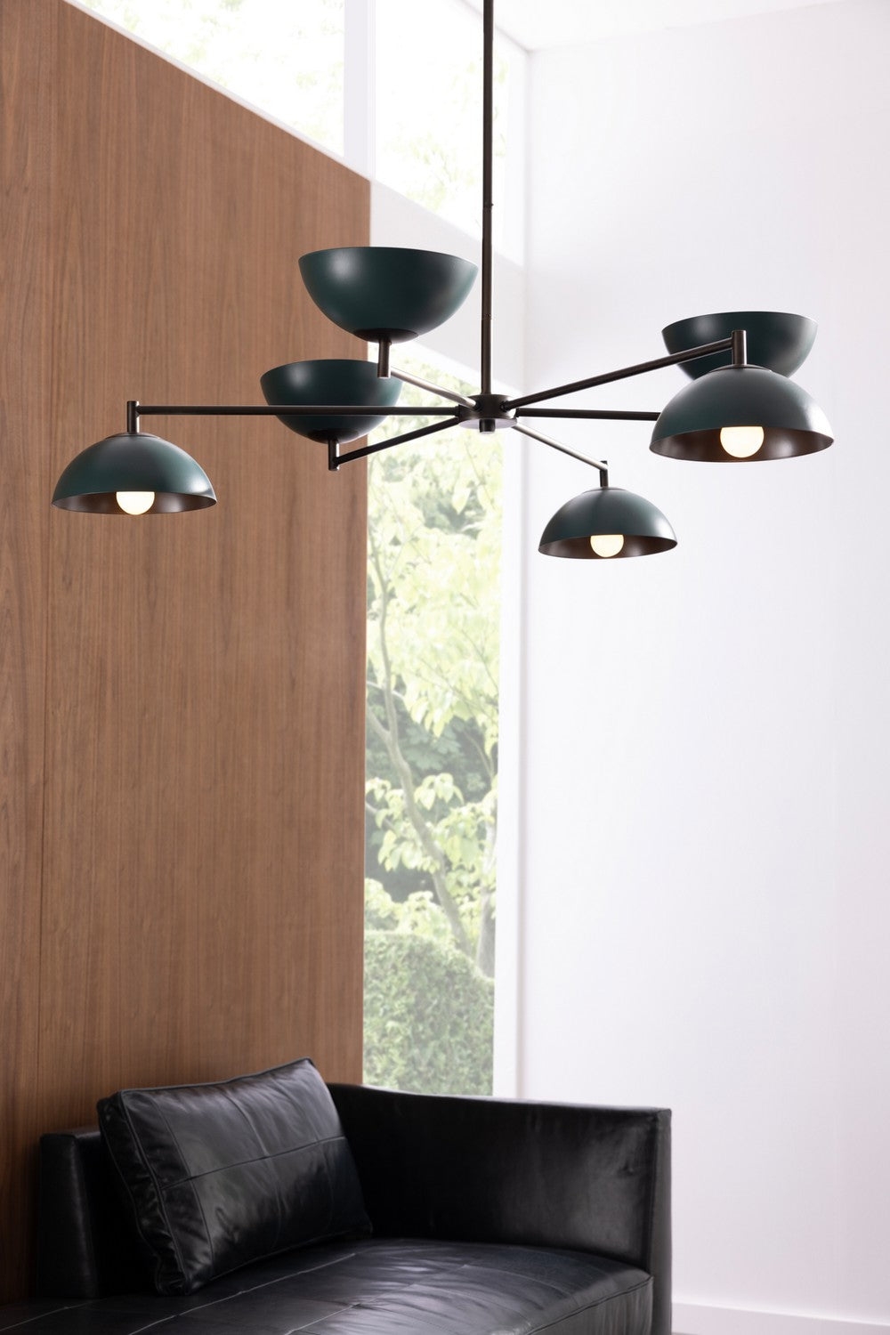 Six Light Chandelier from the Evansville collection in Aegean/English Bronze finish