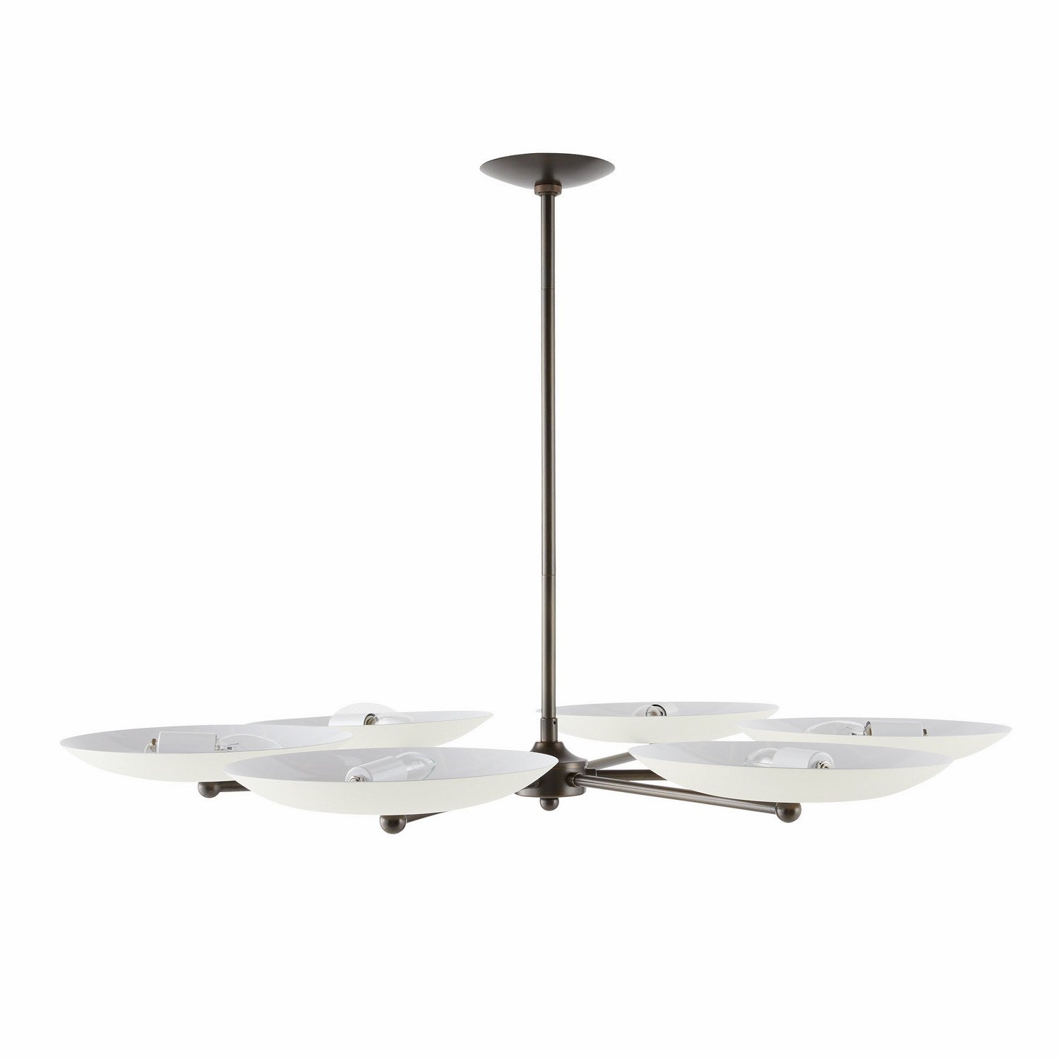 Six Light Chandelier from the Griffith collection in Bone/English Bronze finish