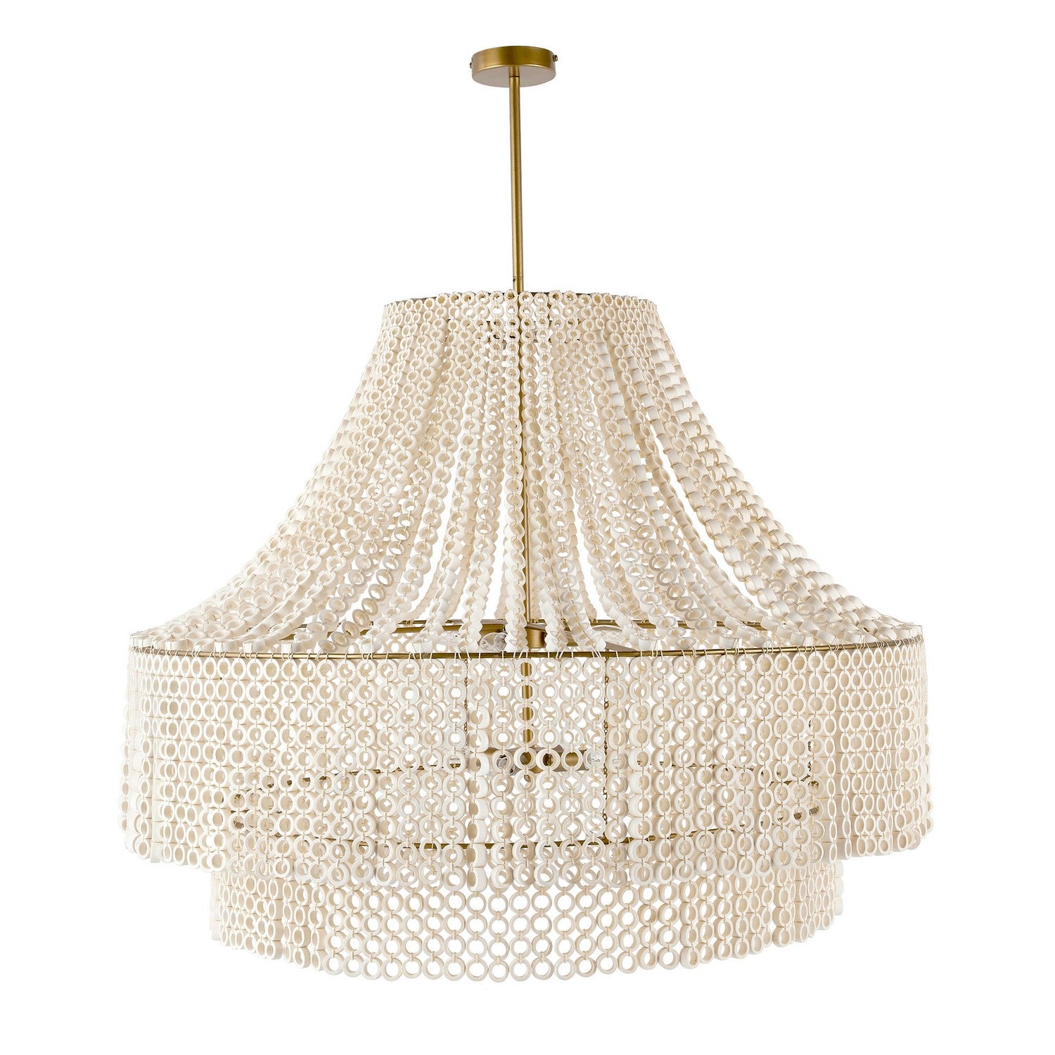 Eight Light Chandelier from the Hannie collection in White/Antique Brass finish