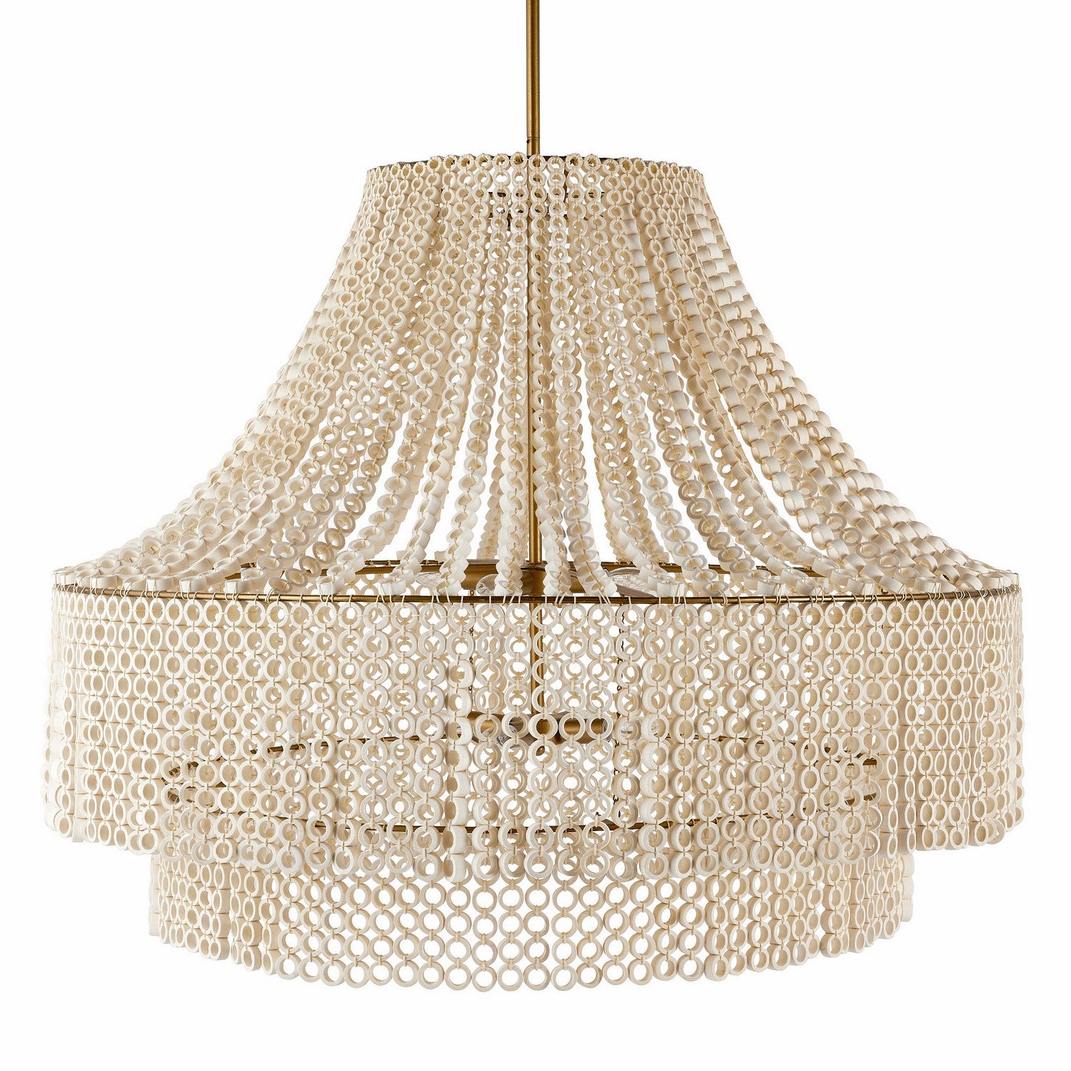 Eight Light Chandelier from the Hannie collection in White/Antique Brass finish