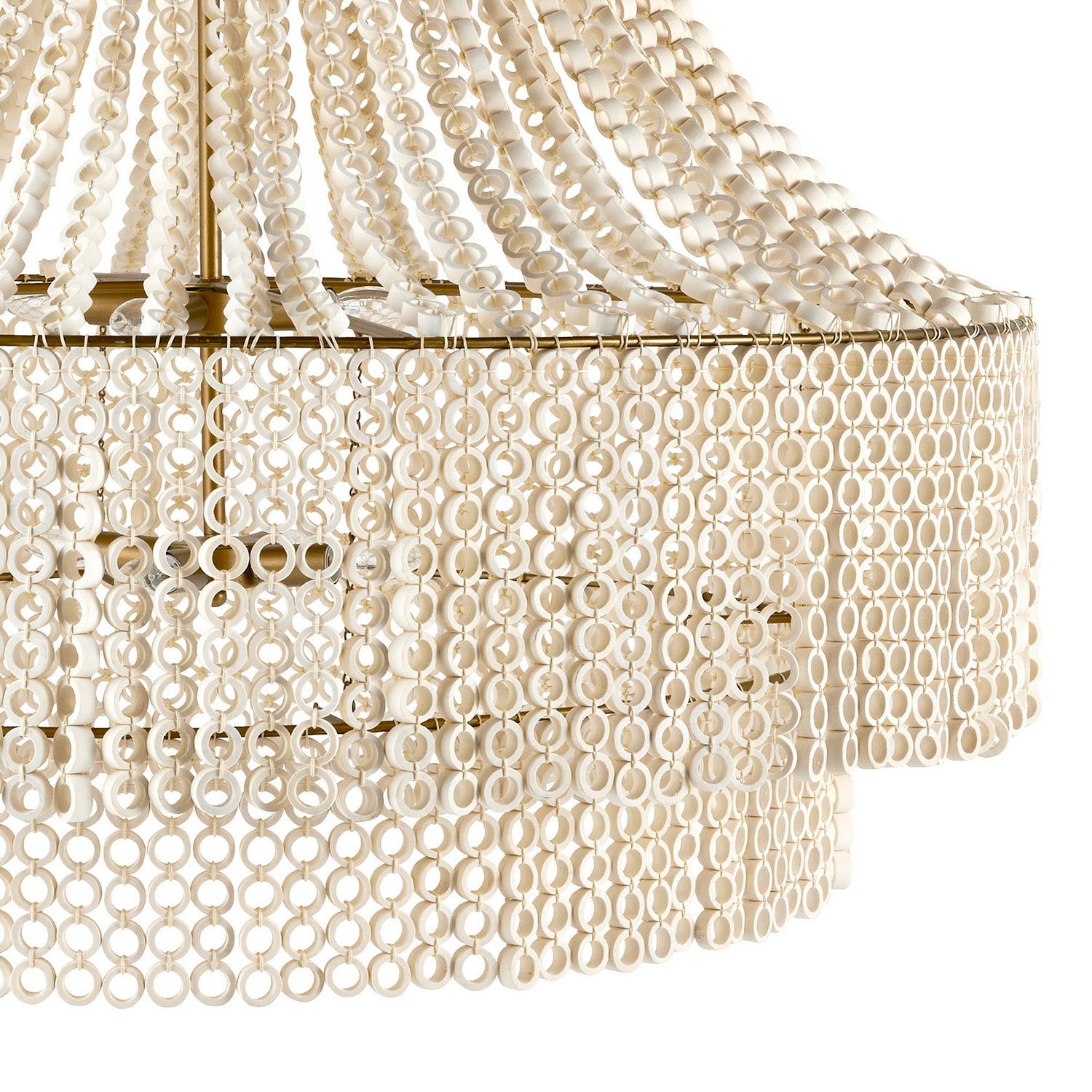 Eight Light Chandelier from the Hannie collection in White/Antique Brass finish