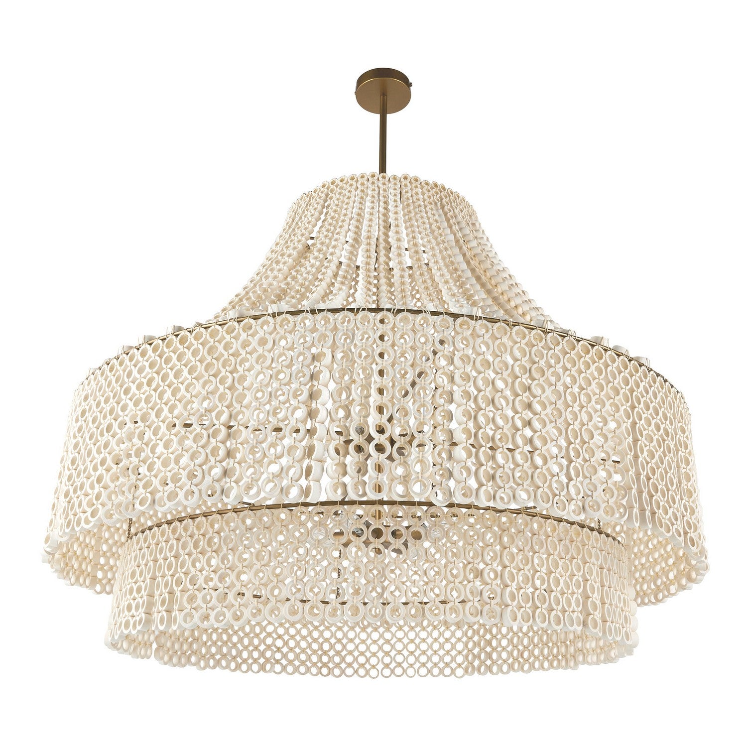 Eight Light Chandelier from the Hannie collection in White/Antique Brass finish