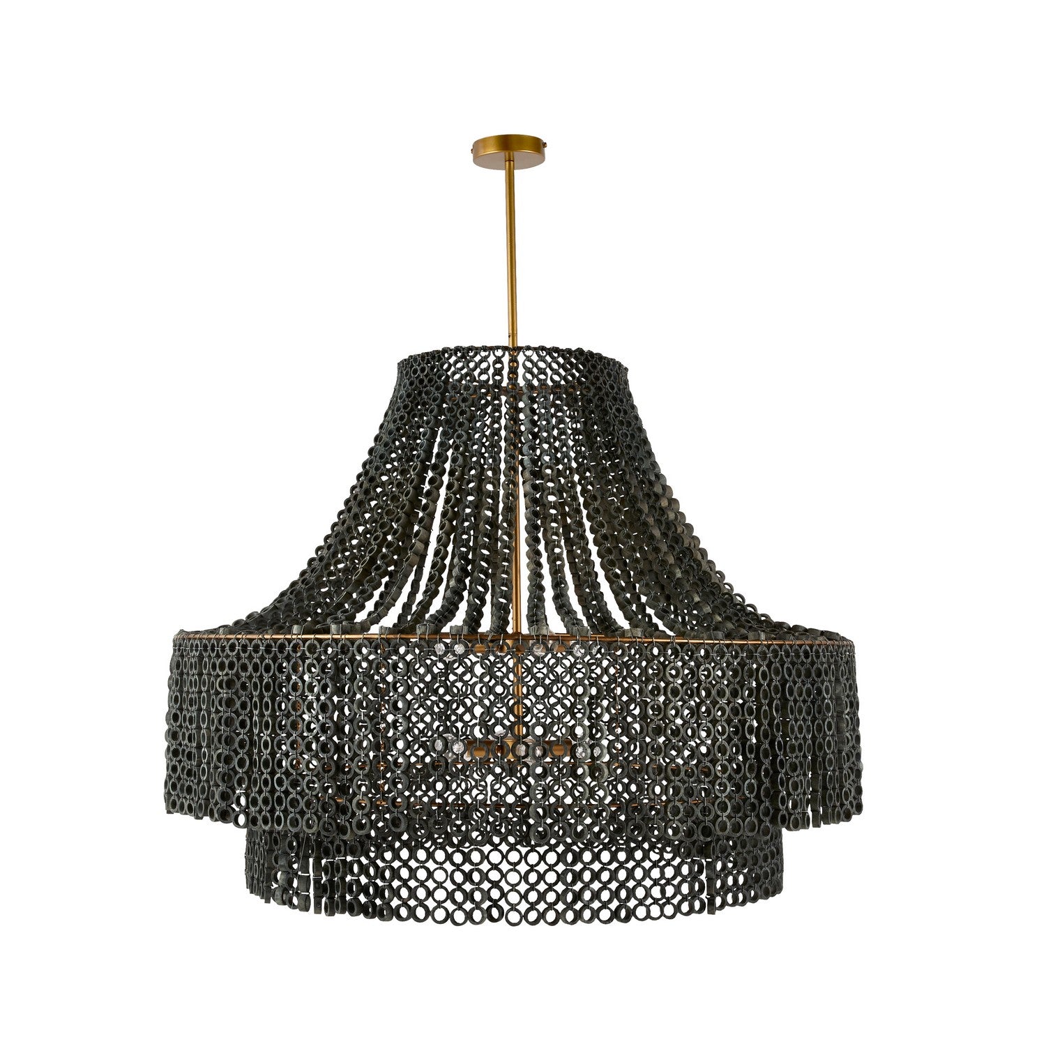 Eight Light Chandelier from the Hannie collection in Gray Wash/Antique Brass finish