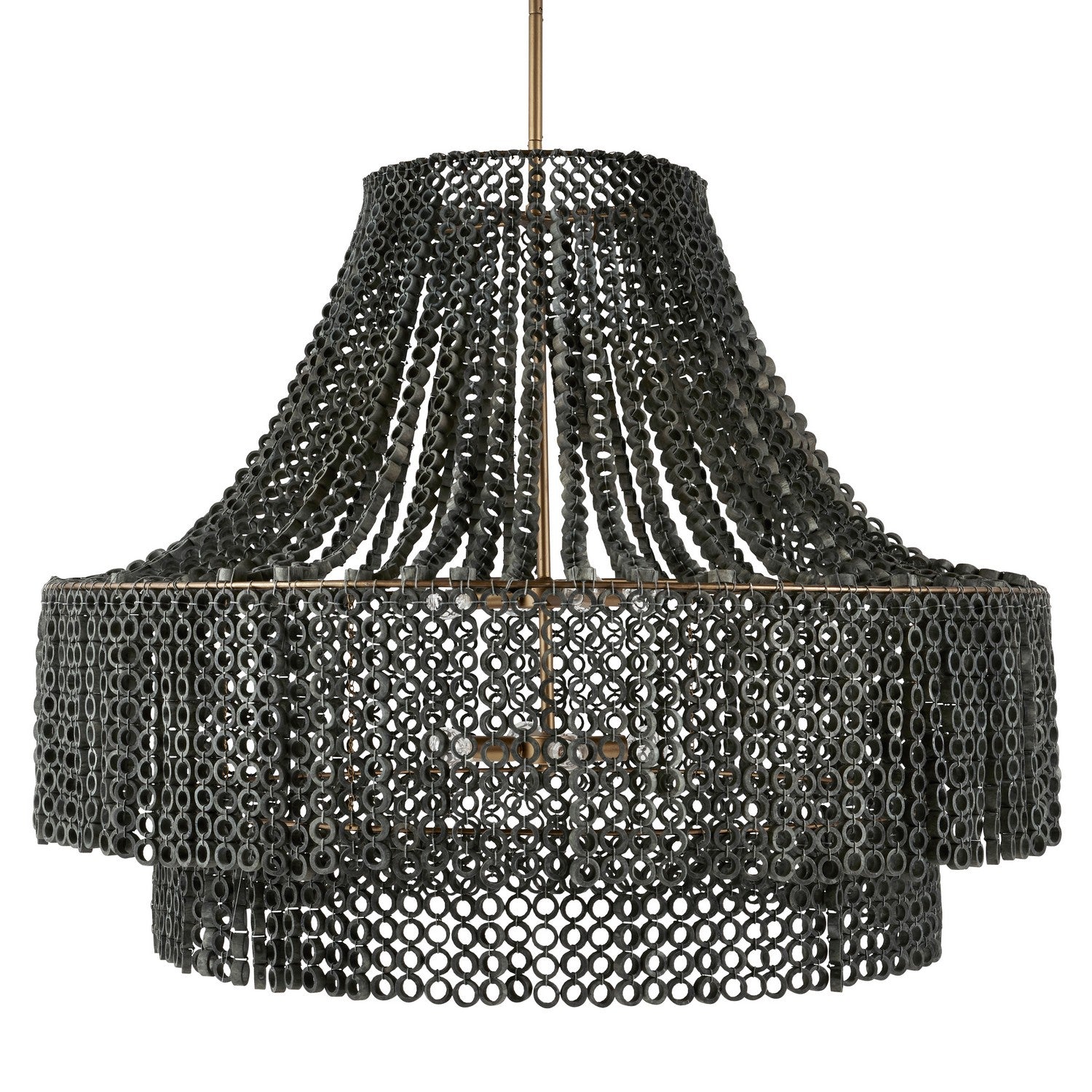 Eight Light Chandelier from the Hannie collection in Gray Wash/Antique Brass finish