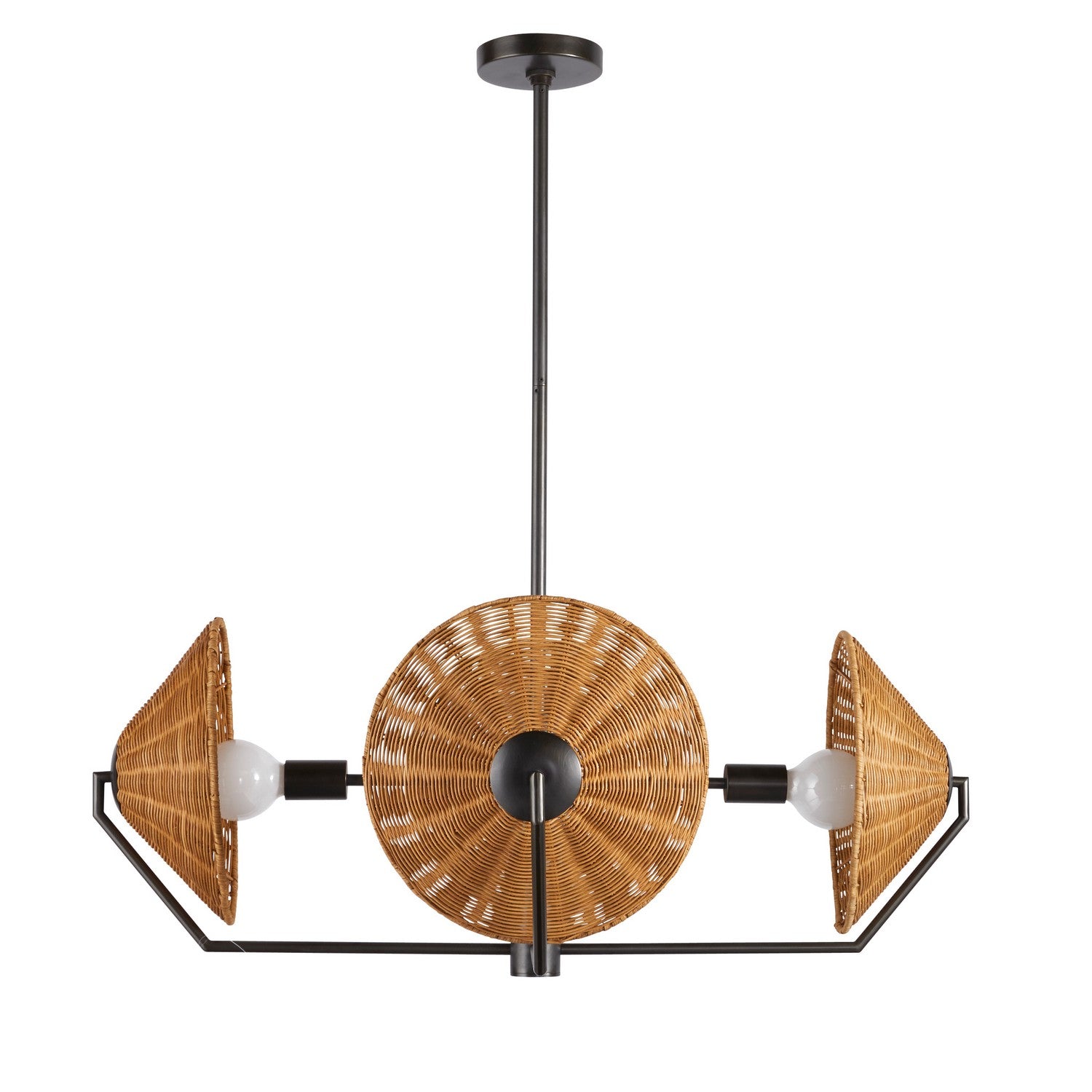 Four Light Chandelier from the Coleman collection in Natural/English Bronze finish