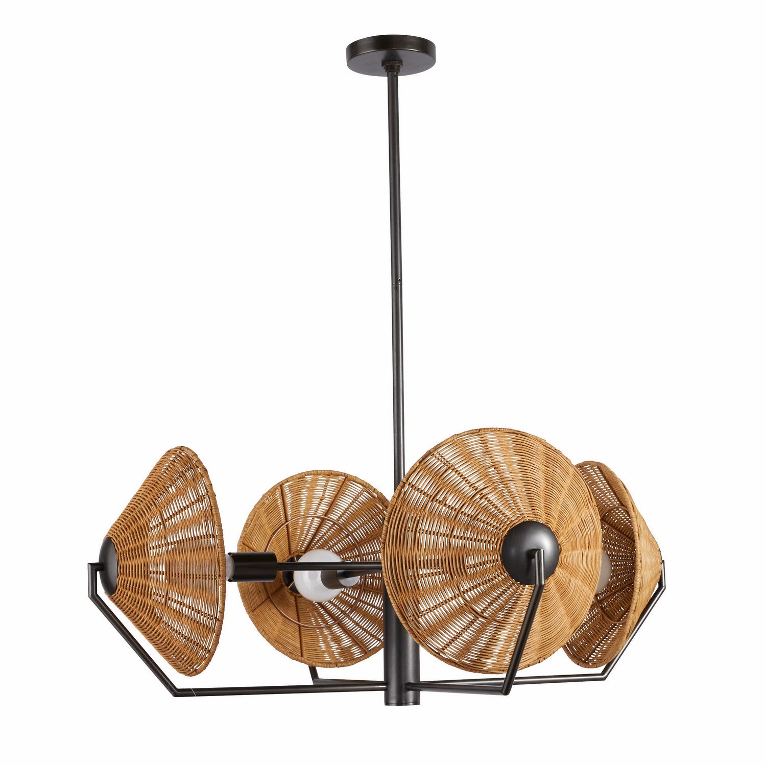 Four Light Chandelier from the Coleman collection in Natural/English Bronze finish