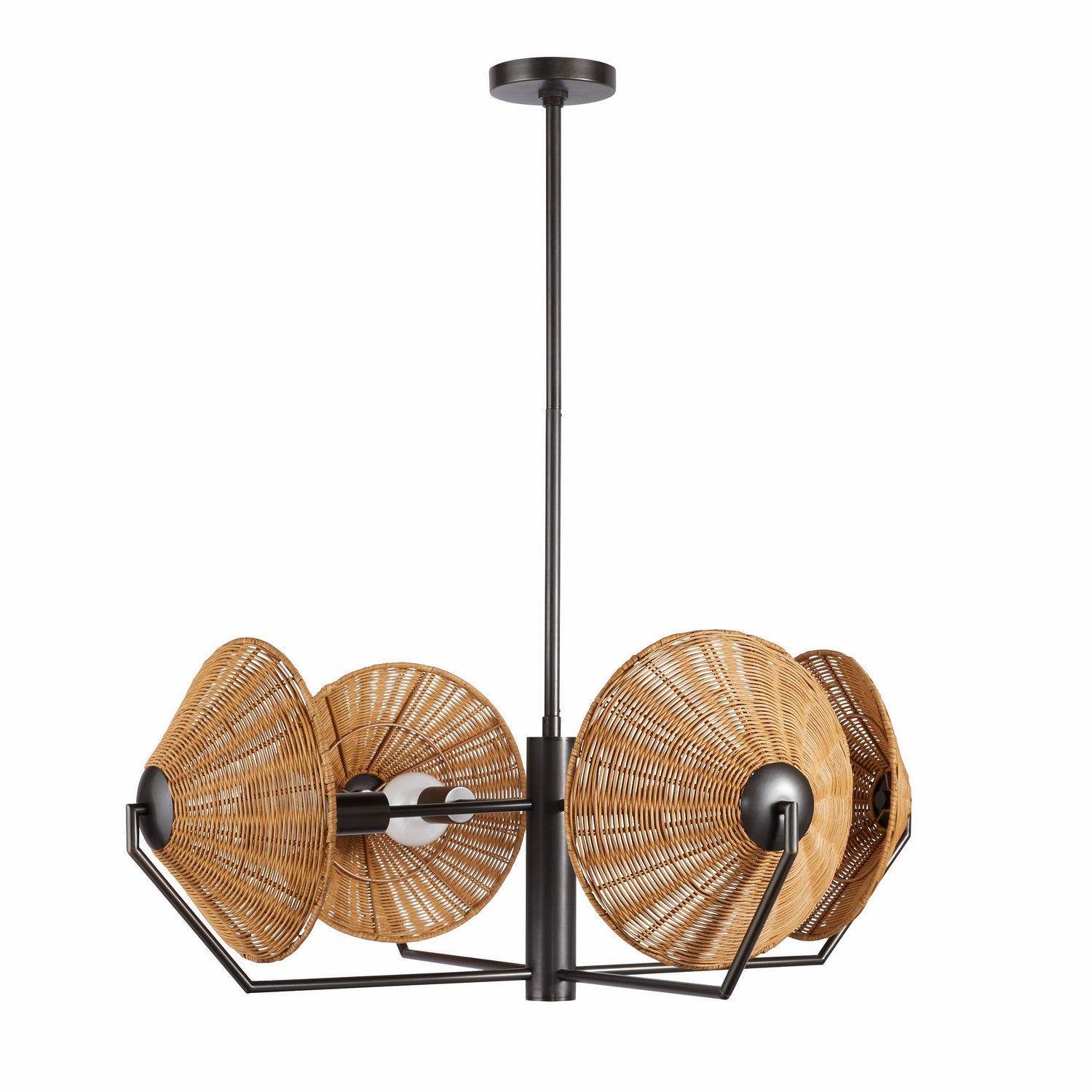 Four Light Chandelier from the Coleman collection in Natural/English Bronze finish