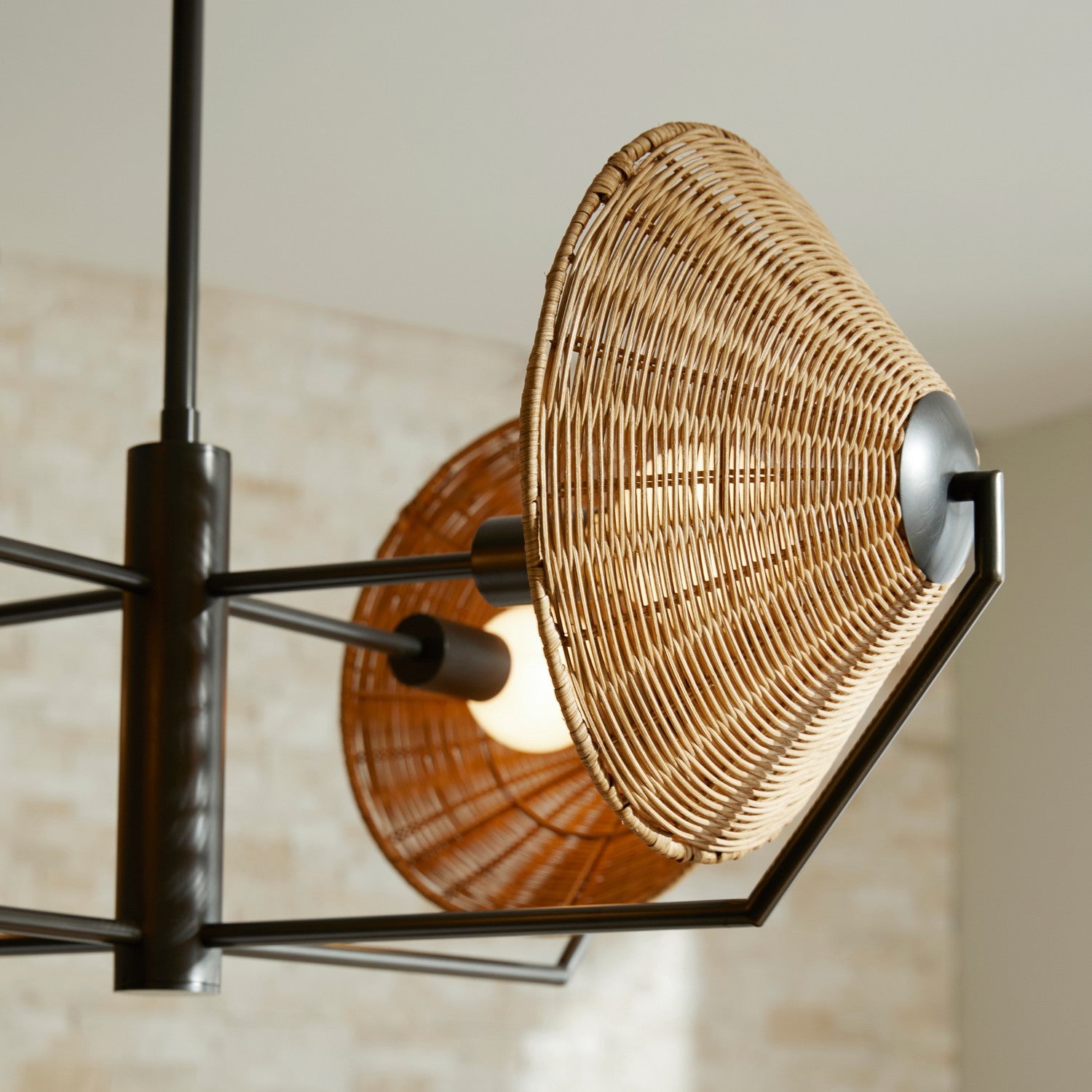 Four Light Chandelier from the Coleman collection in Natural/English Bronze finish