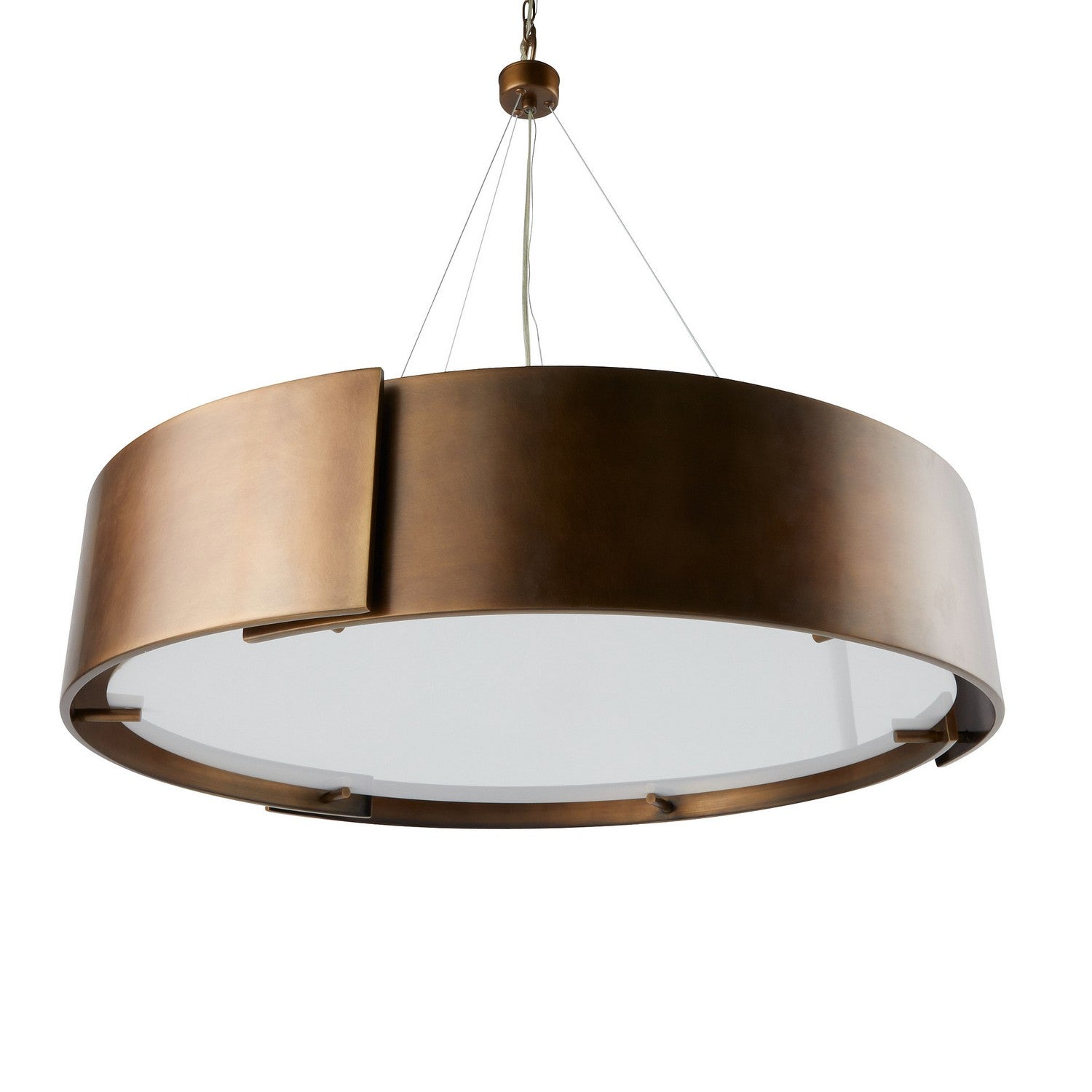 Five Light Chandelier from the Dante collection in Antique Brass/Frosted finish