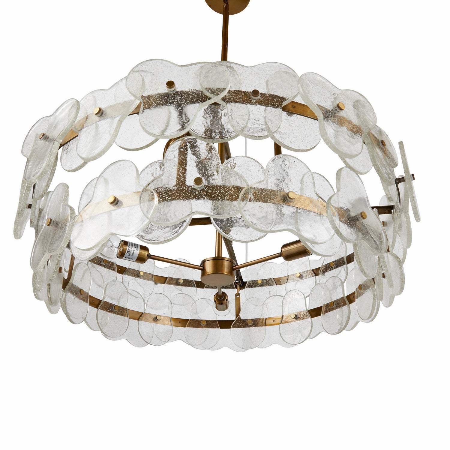 Four Light Chandelier from the Cascade collection in Clear/Antique Brass finish