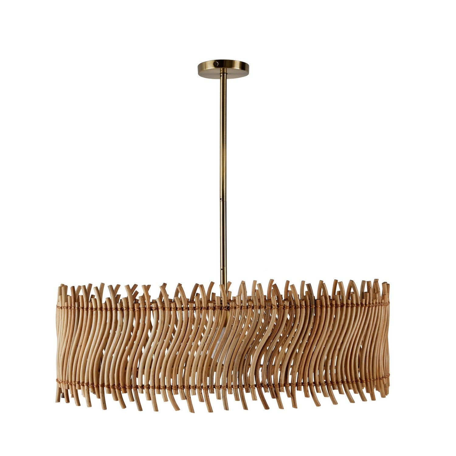 One Light Pendant from the Cabrera collection in Natural/Antique Brass finish