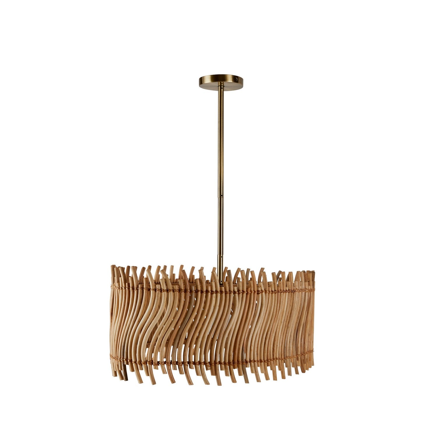 One Light Pendant from the Cabrera collection in Natural/Antique Brass finish