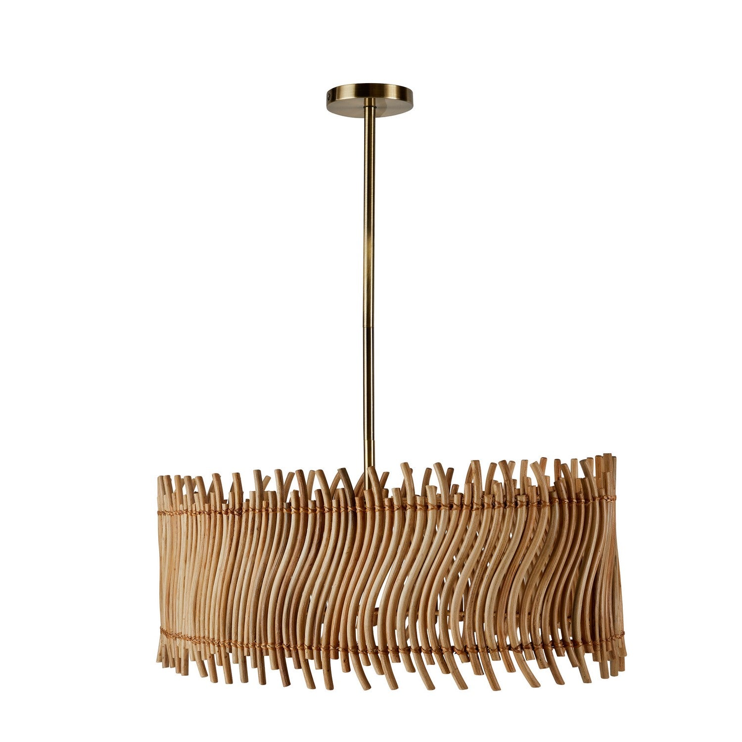 One Light Pendant from the Cabrera collection in Natural/Antique Brass finish