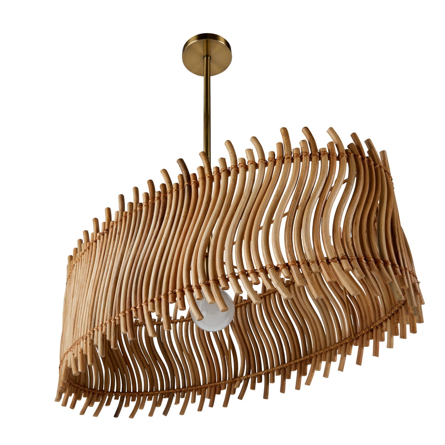 One Light Pendant from the Cabrera collection in Natural/Antique Brass finish