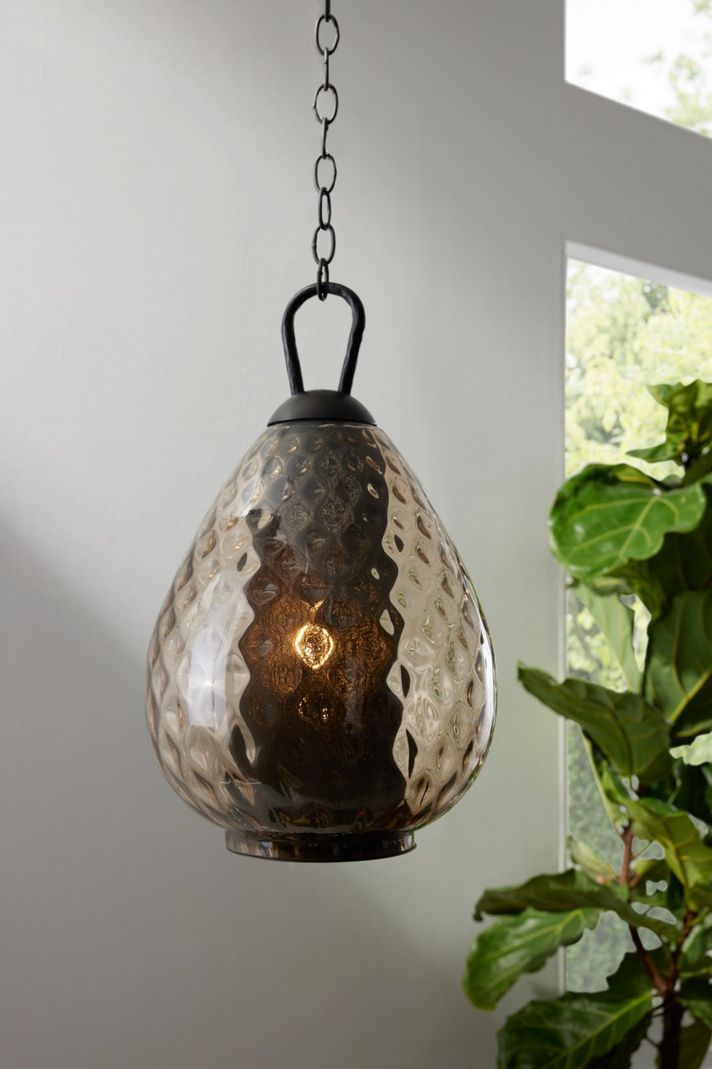 One Light Pendant from the Eureka collection in Smoke/Bronze finish